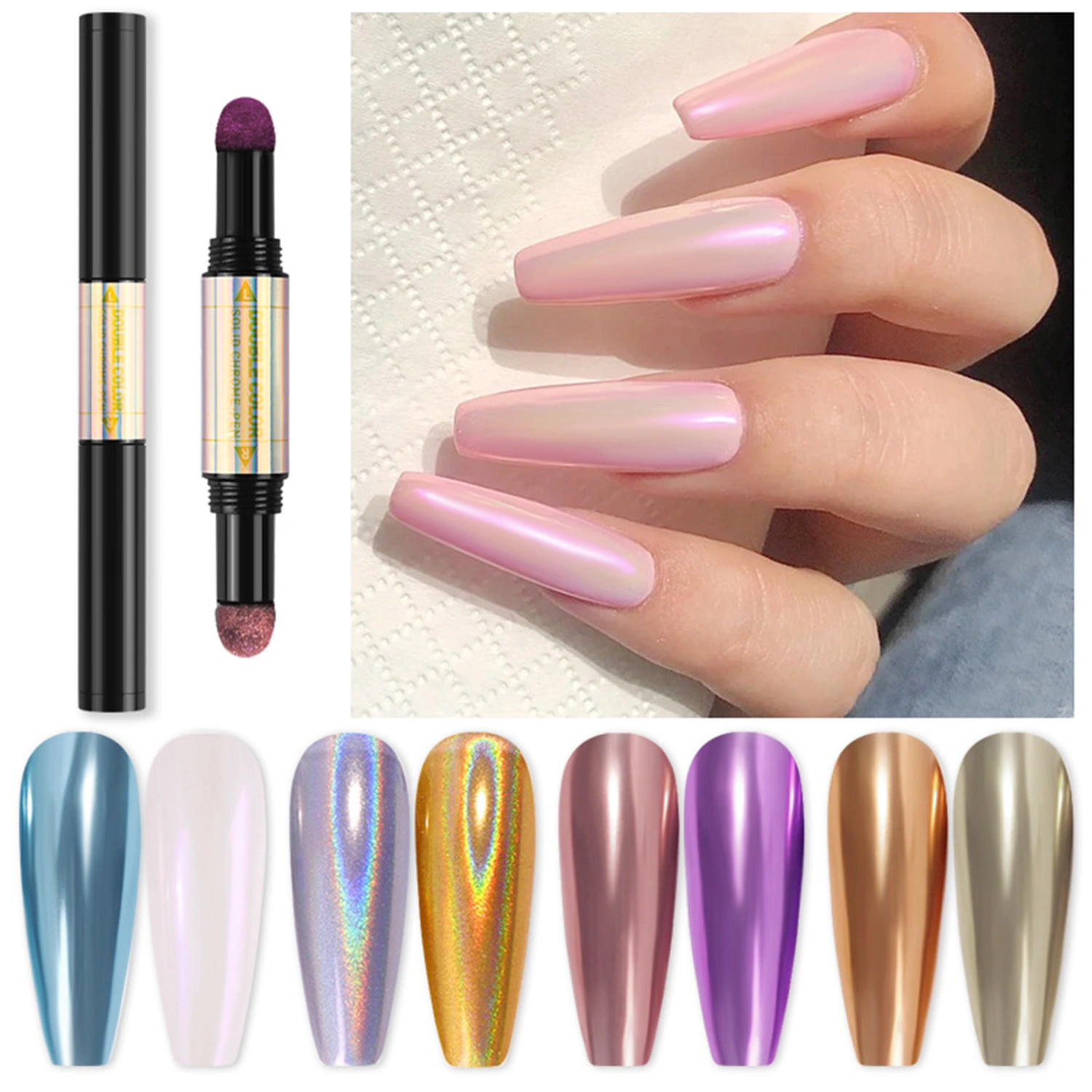 Nail Pen Double-Ended Stylish Colors ABS Air Cushion Magic Pen for Nails Design