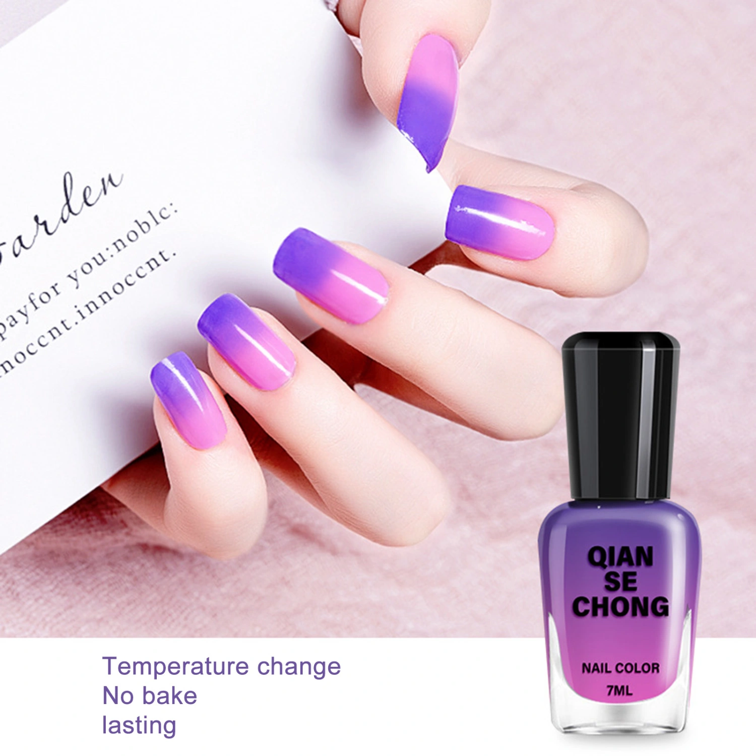 7ml Nail Polish Quick Drying Bake-Free High Pigmented Warm Gradient Gel Removable Polish for Female