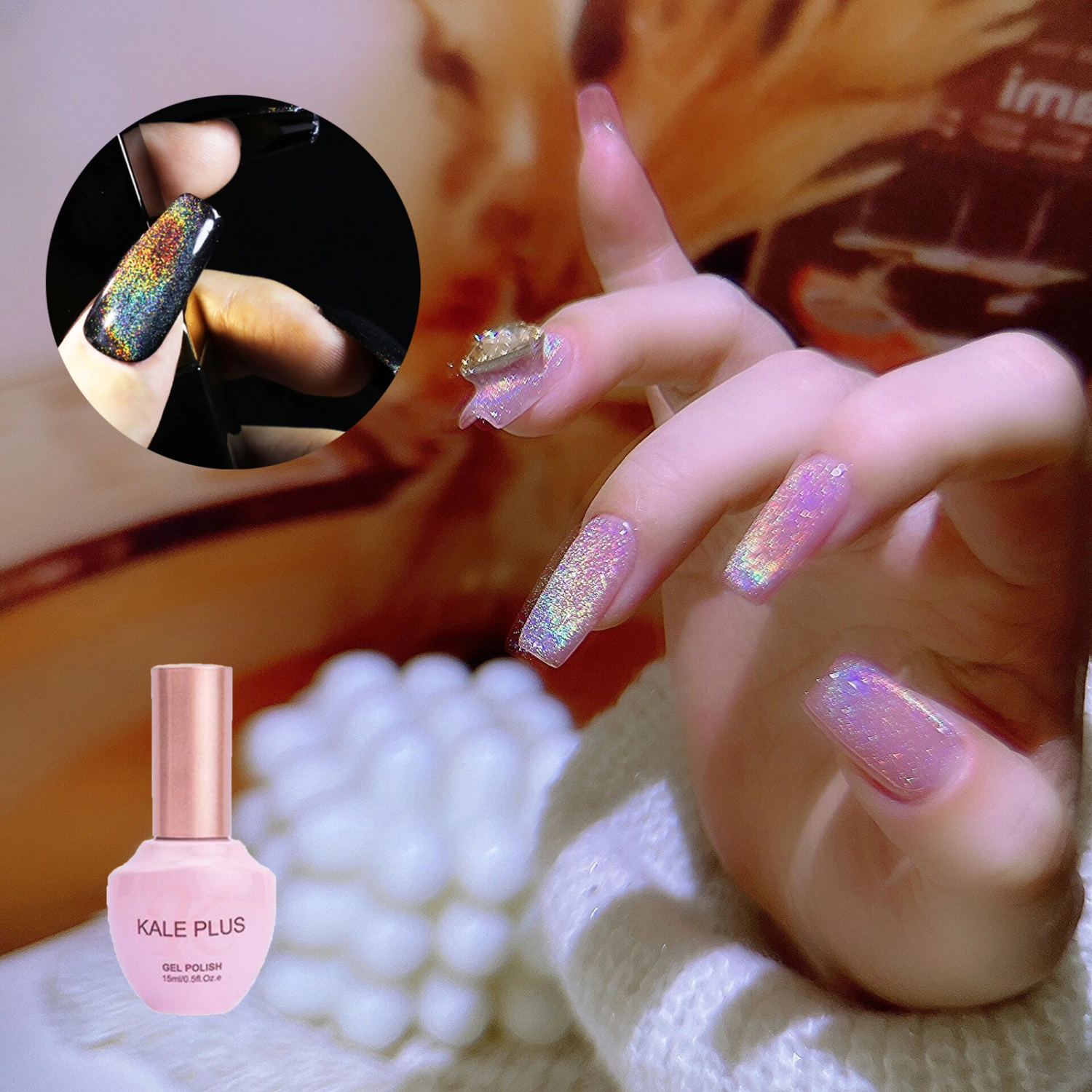 8ml/15ml Nail Polish Excellent Saturation Quick Drying Natural Reflective Glitter Nail Sparkling Soak Off Gel for Salon