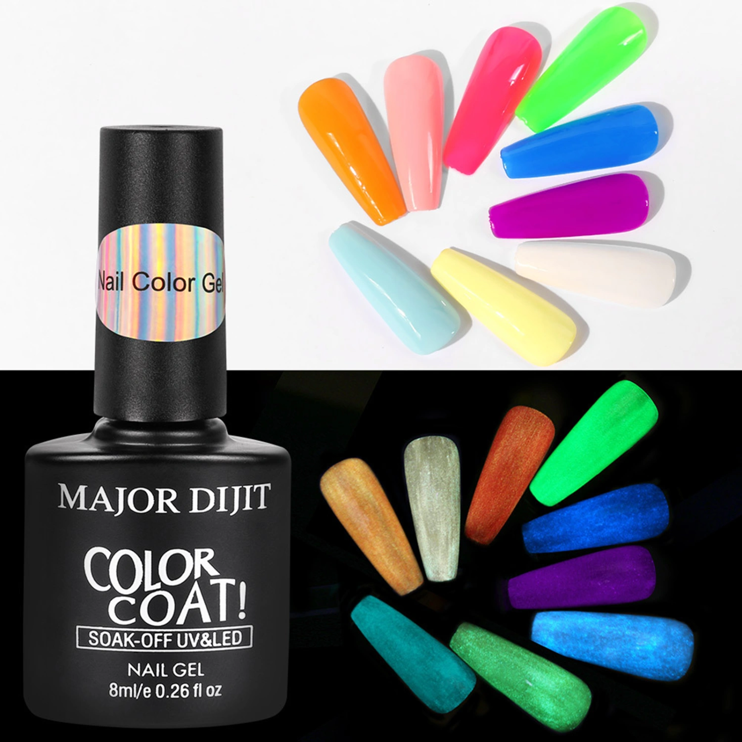 8ml Nail Polish Fluorescent Color DIY Design Nail Art UV Nail Gel Polish for Party