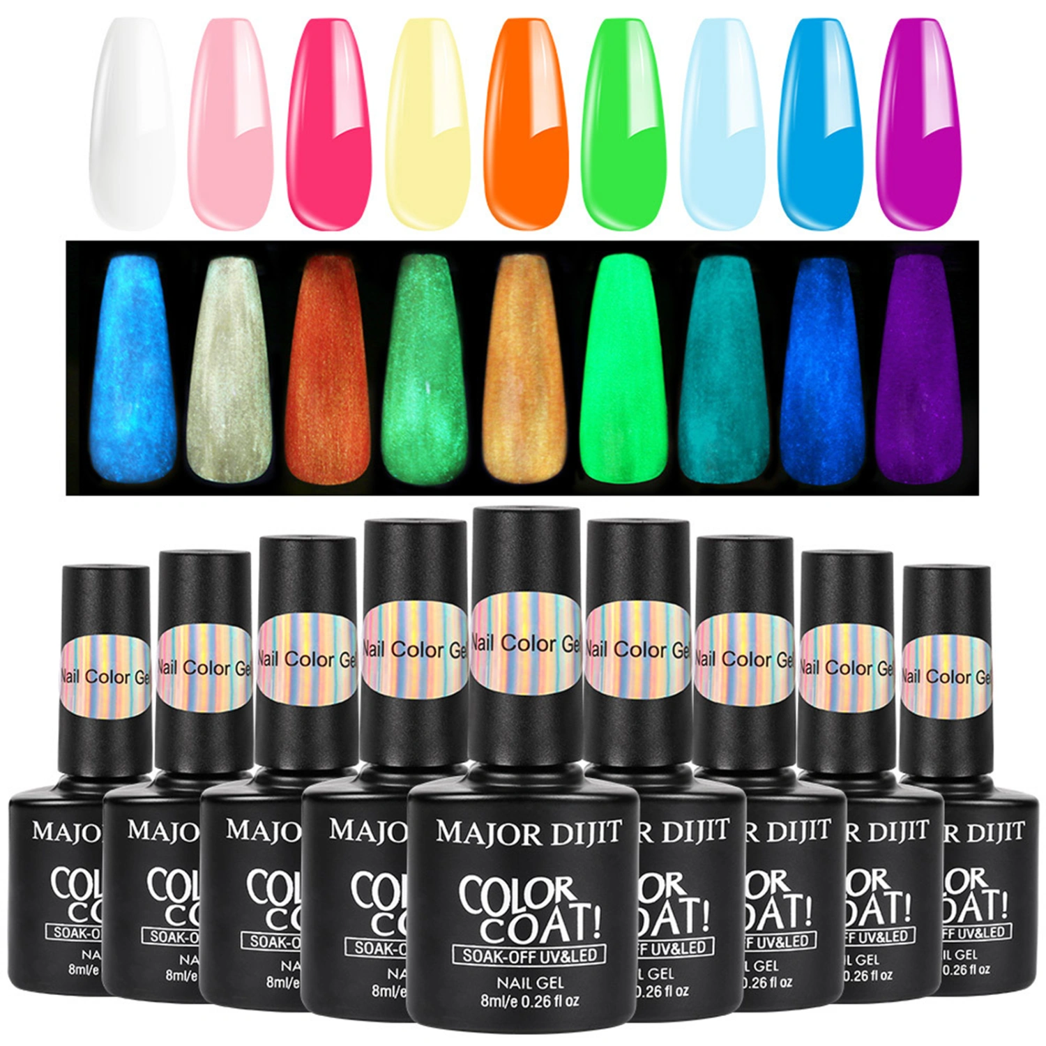 8ml Nail Polish Fluorescent Color DIY Design Nail Art UV Nail Gel Polish for Party