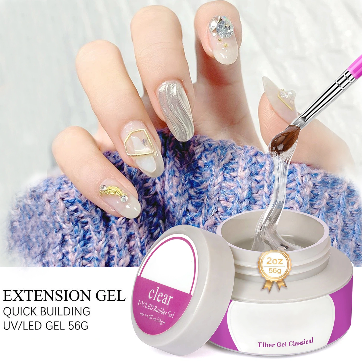 Nail Kit Strong Toughness Harmless Plastic Extension Gel Nail Kit for Girl