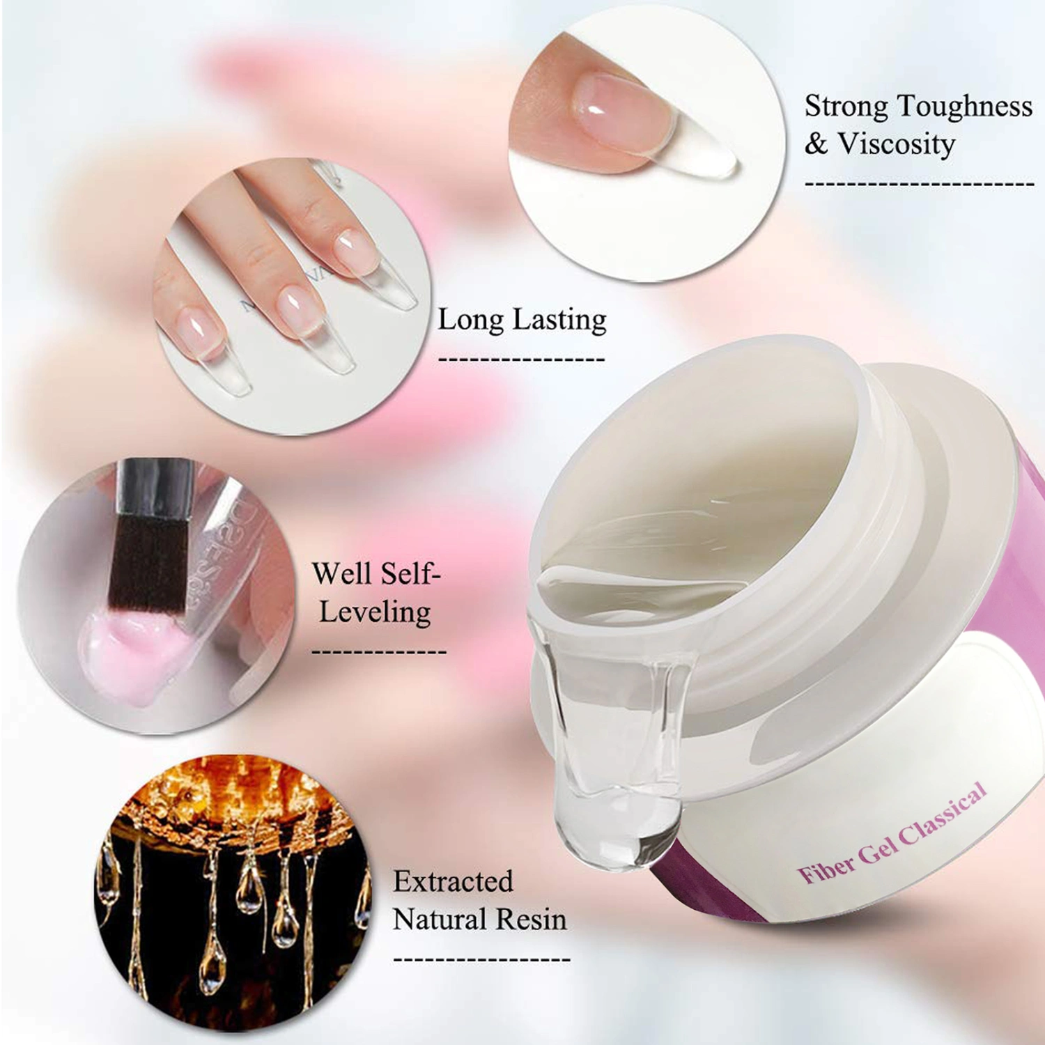Nail Kit Strong Toughness Harmless Plastic Extension Gel Nail Kit for Girl