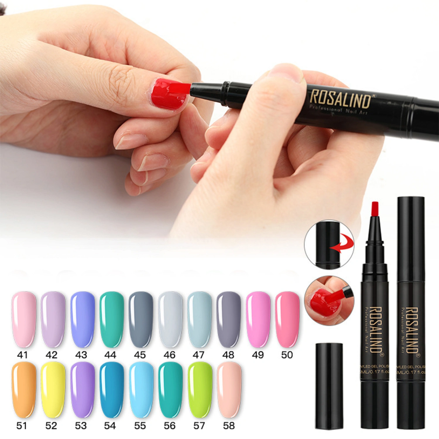 5ml Nail Polish Gel Pen Pure Color Soft Head Non-Fading Neon Polish Varnish UV Manicure Gel Pen for Beauty