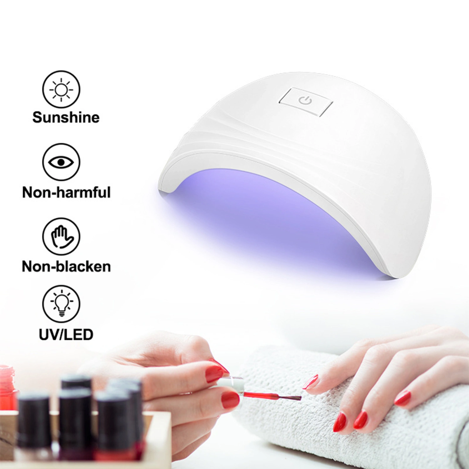 Nail Lamp Quick Drying Fully Covering ABS Nail Dryer UV LED Gel Polish Dual Sensor Lamp for Female