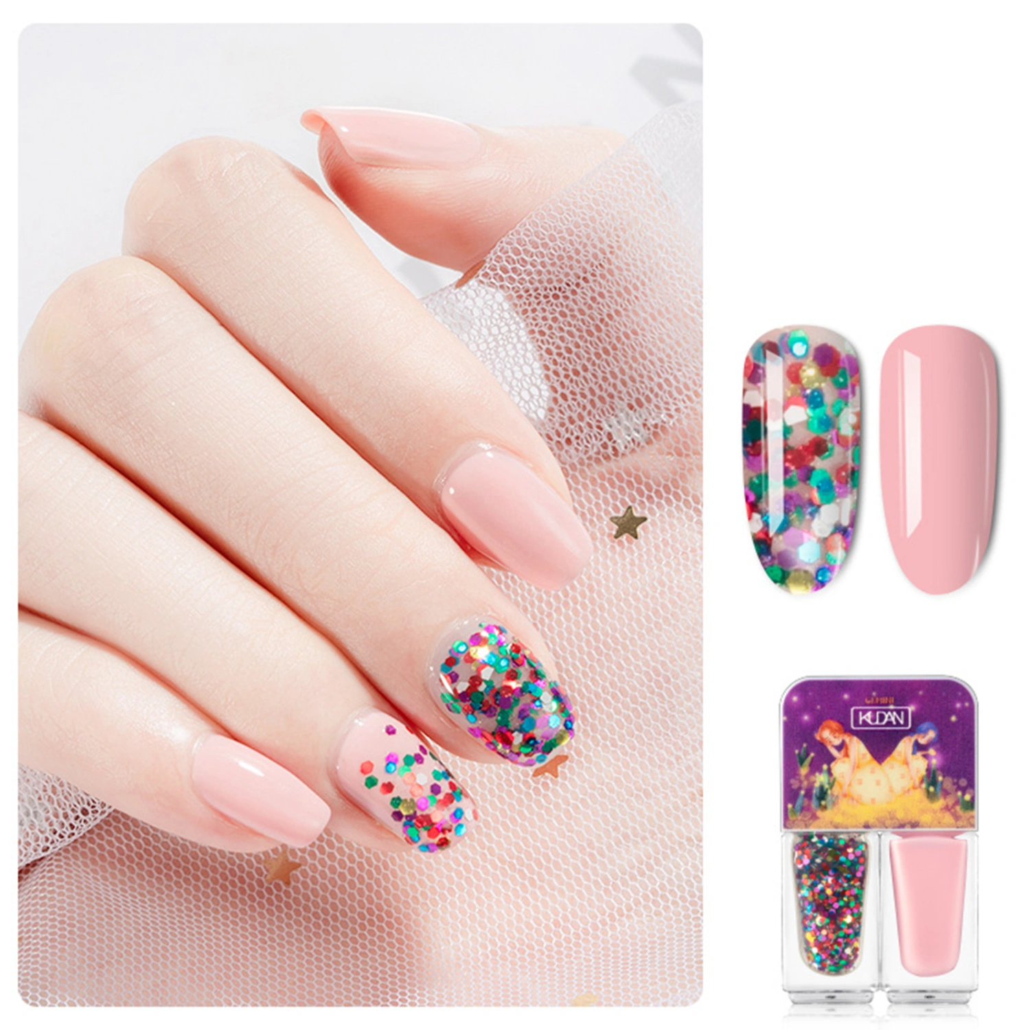 12ml Nail Polish No Odor Quick Drying Natural Manicure Water Based Bright Scrub Can Tear Polish for Female