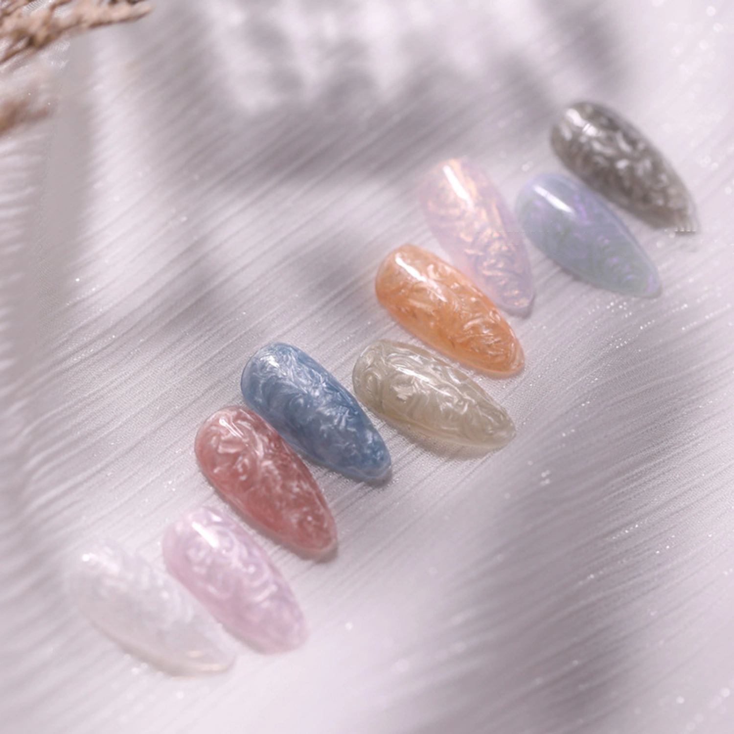 15ml Nail Polish Quick Drying Semi-Permanent Non-Irritating Winter Shell Thread Glitter Pearl Gel for Female