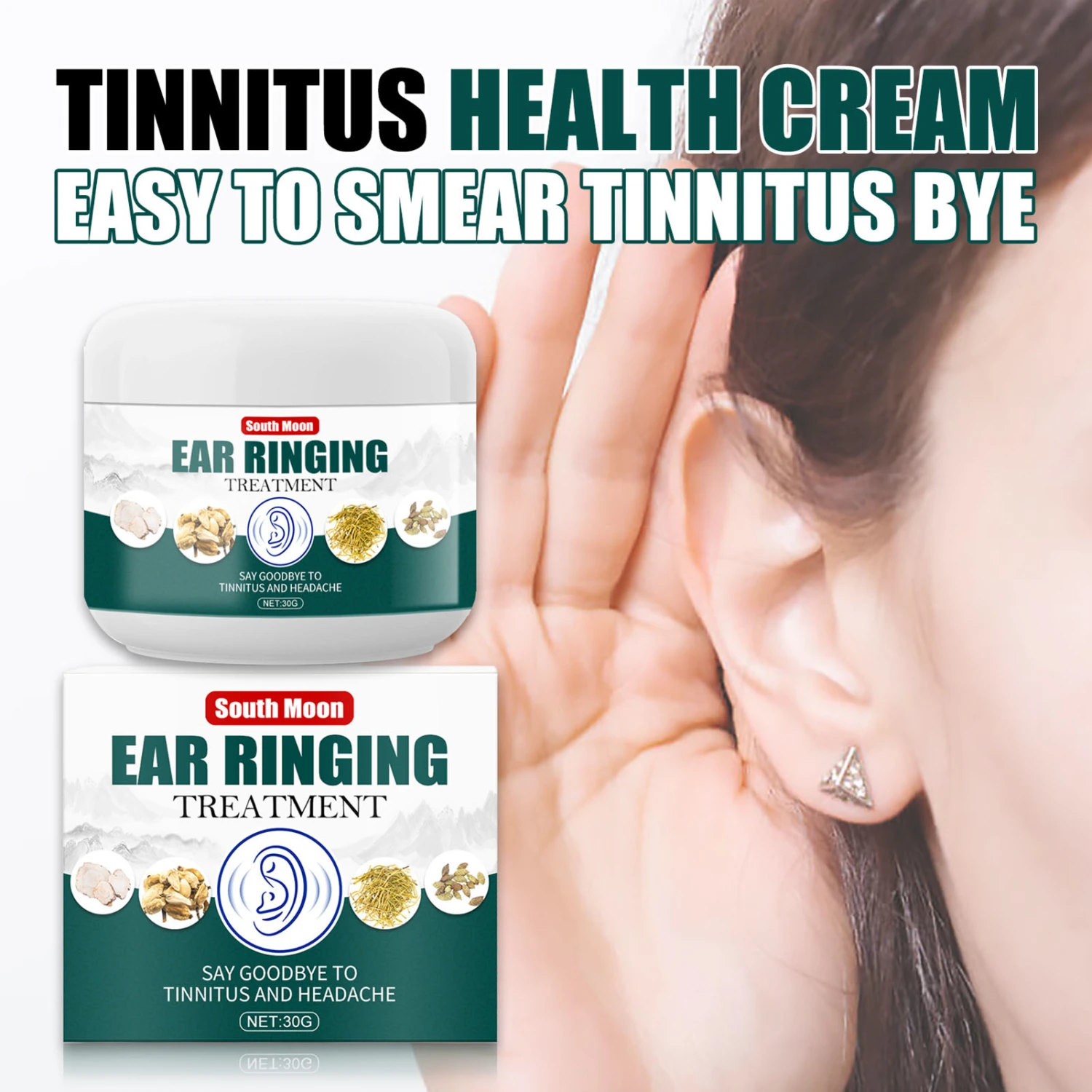 30g Tinnitus Cream Relieve Ache Anti-Buzzing Natural Hearing Loss Pain Ear Treatment Ointment for Adult