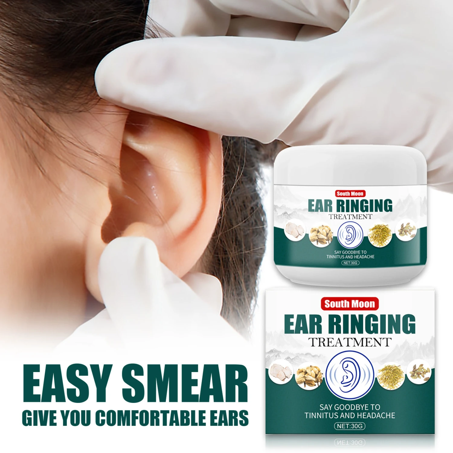 30g Tinnitus Cream Relieve Ache Anti-Buzzing Natural Hearing Loss Pain Ear Treatment Ointment for Adult