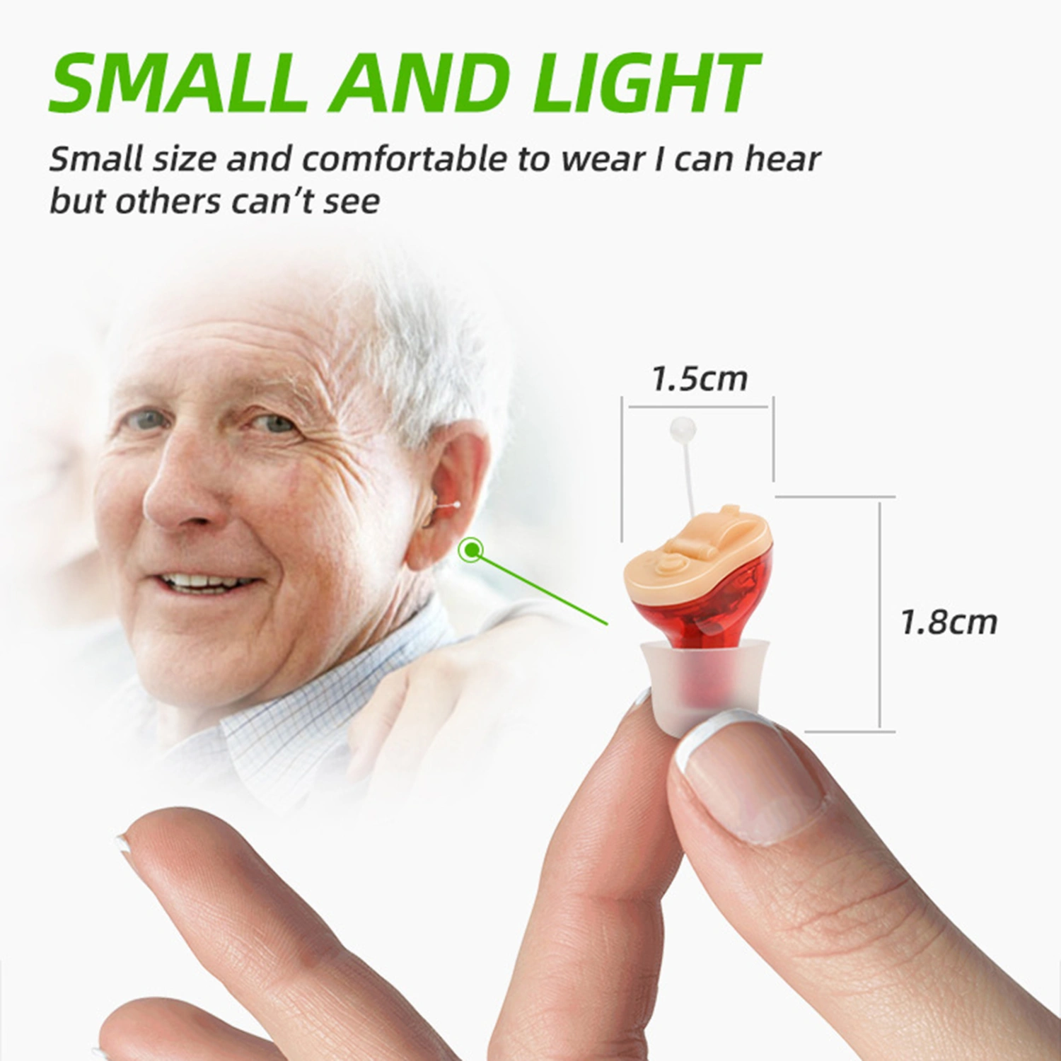 Hearing Sound Amplifier Wireless Endurance Life Aid Invisible Hearing Aid Ear Sound Amplifier for Elder