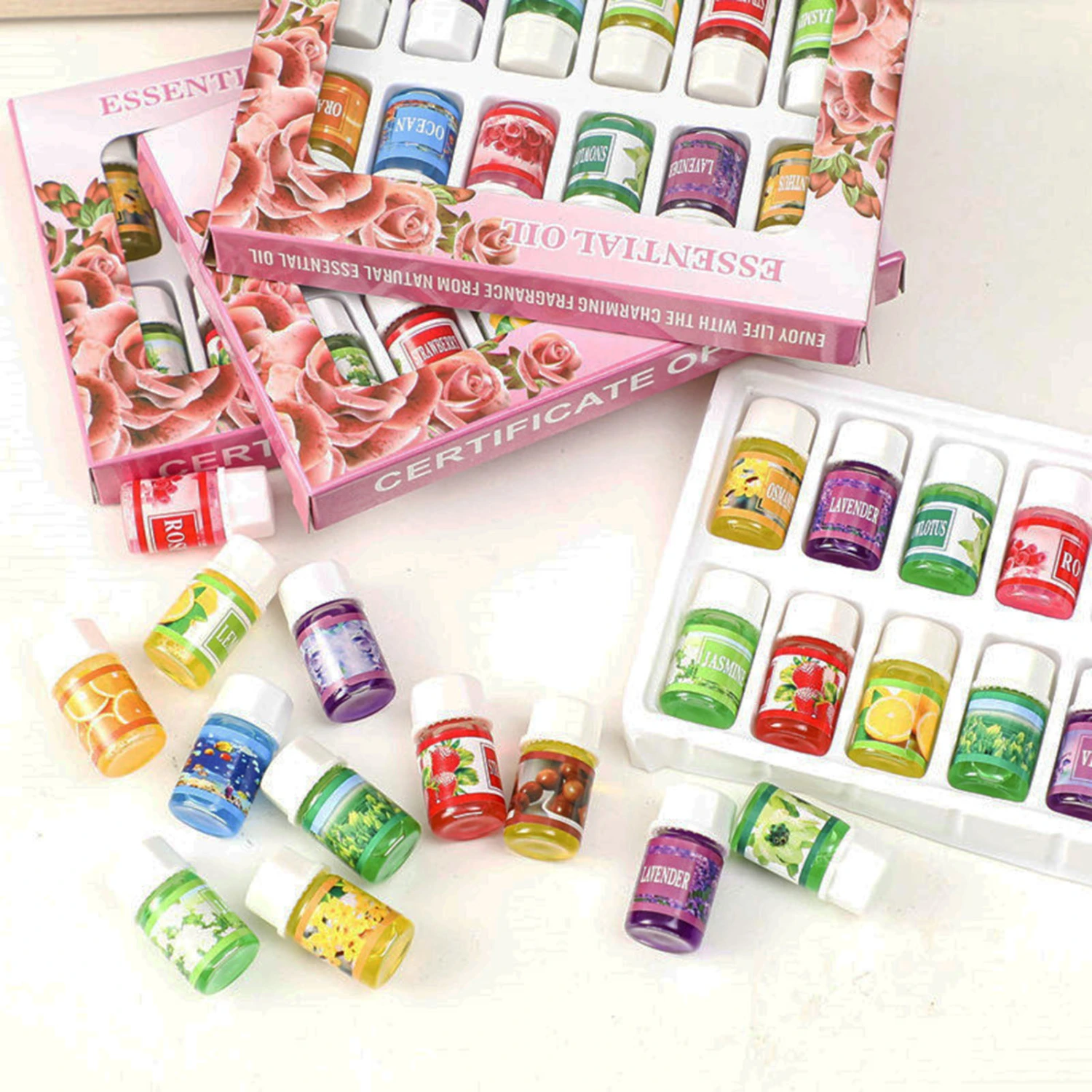 6Pcs/12Pcs 3ml Water Soluble Fragrance Oil Persistent Plant Extract Body Aromatherapy Lamp Relieve Stress Supplies for Diffuser