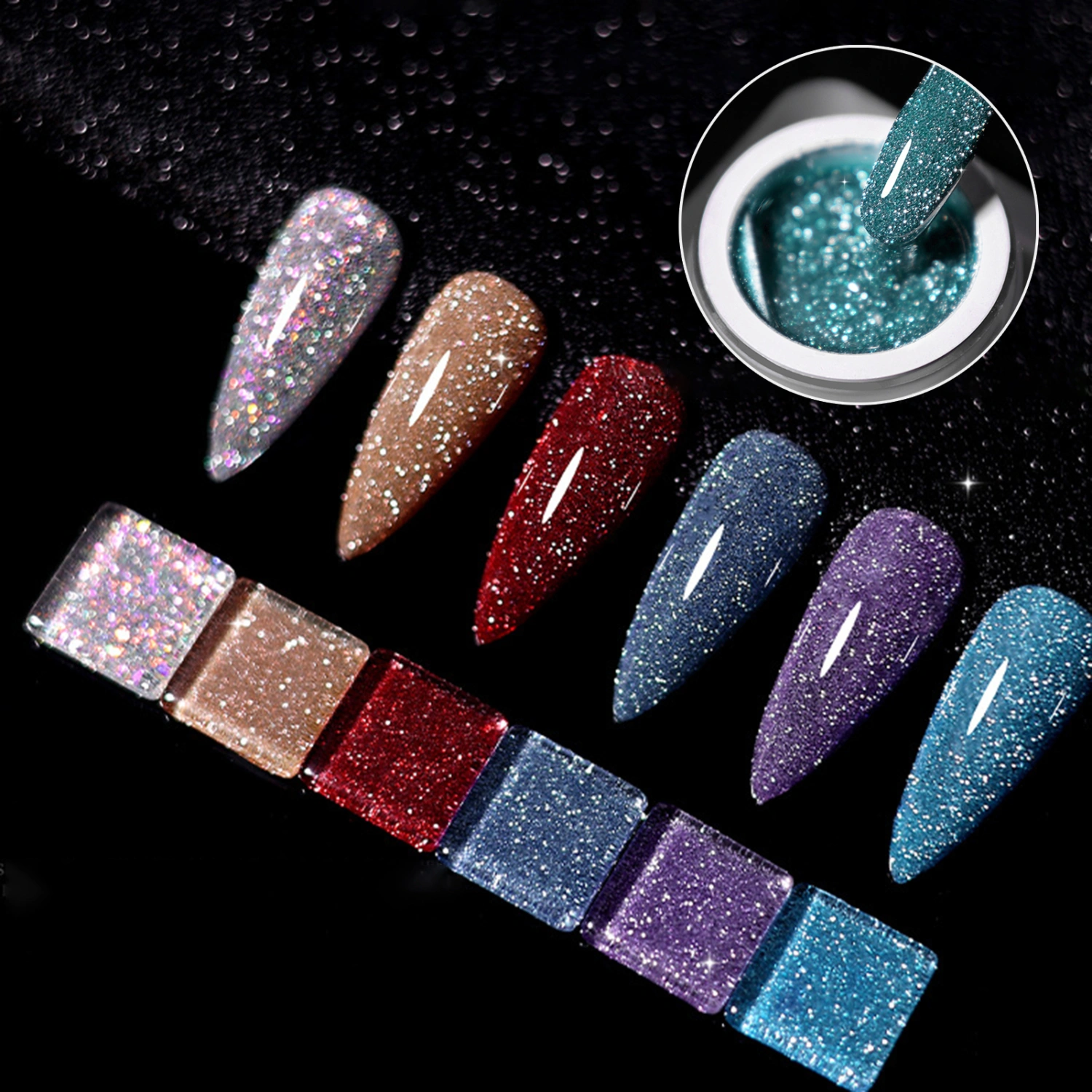 8g Nail Gel Polish Glitter Reflective Manicure Gel Semi Permanent Soak Off UV LED Gel Varnish Nails Supply 