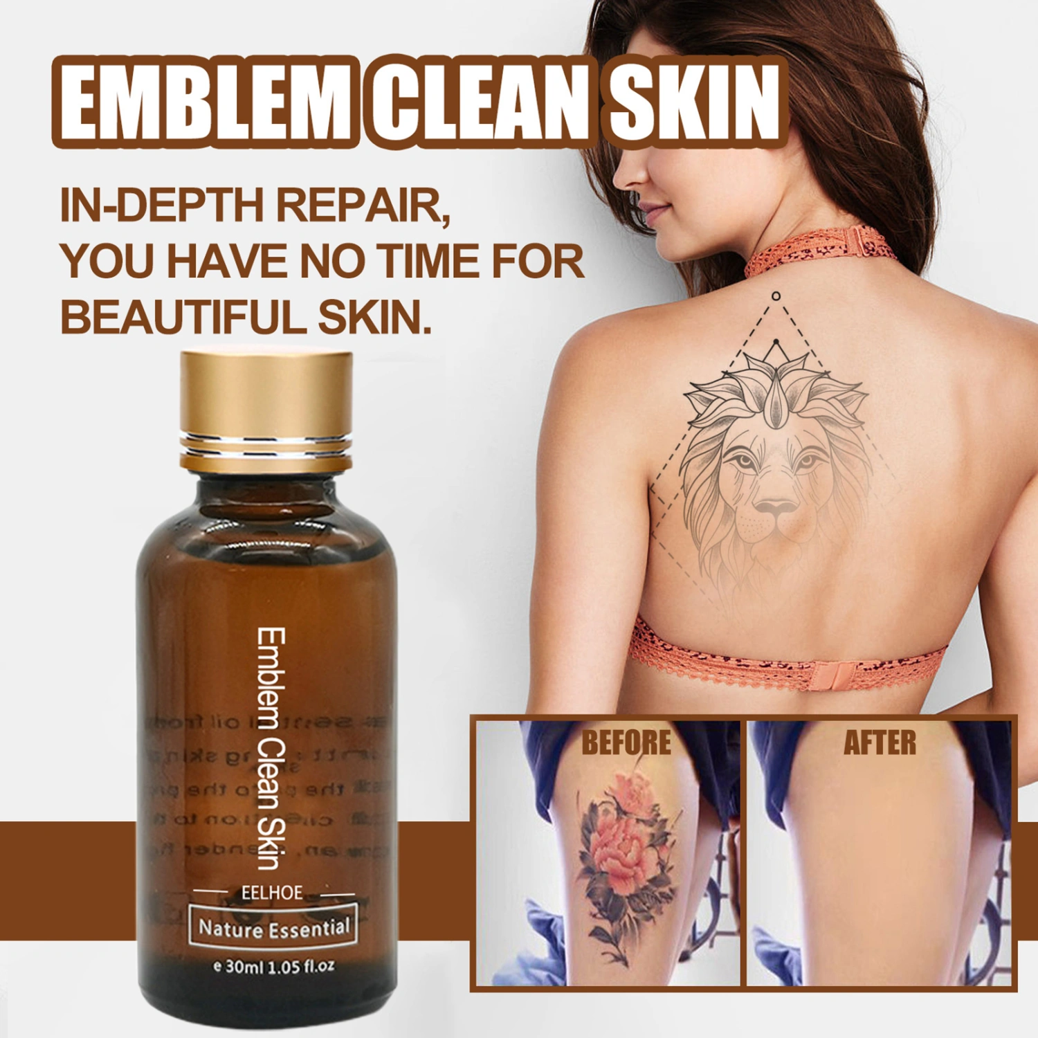 30ml Tattoo Removal Liquid Safe Easy to Use Plant Extracts Clean Tattoo Skin Liquid for Body