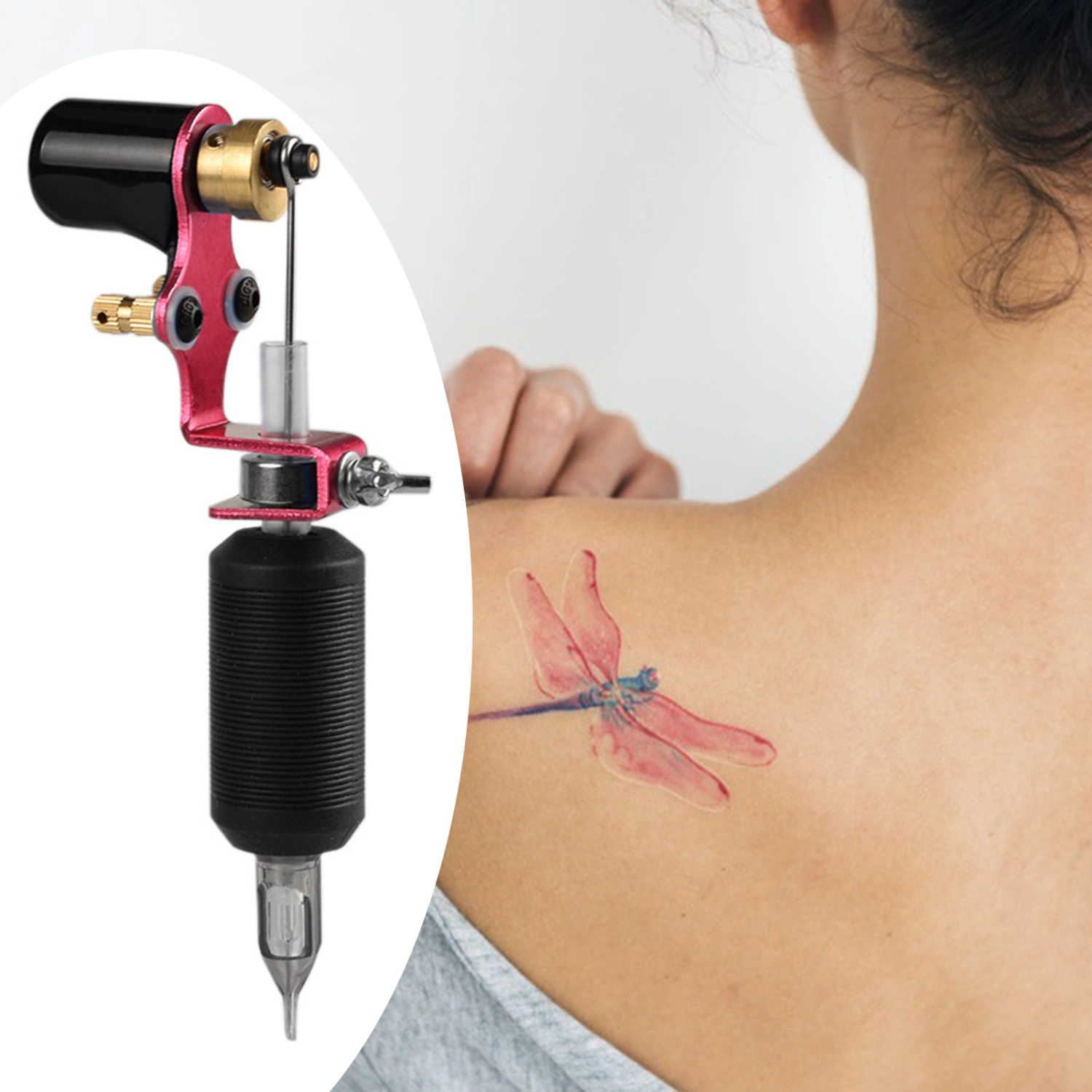 1Set Tattoo Beginner Kit Easy to Operate Long Lifespan Metal Liner Shader Tattoo Makeup Machine for Body Art
