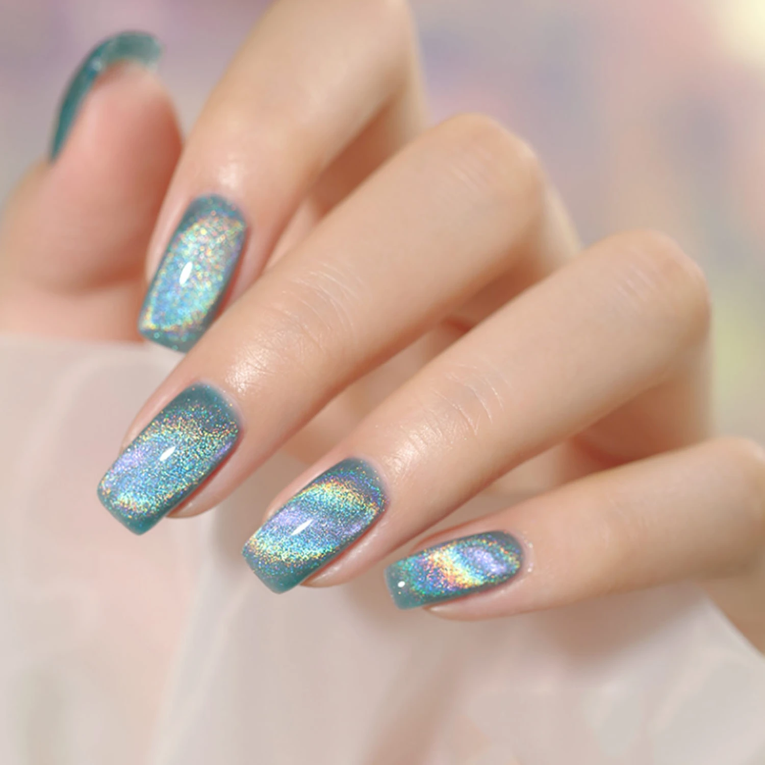 7ml Nail Polish Persistent High Pigmented Natural Sparkling Gel Nail Polish Reflective Glitter Gel Coat for Lady