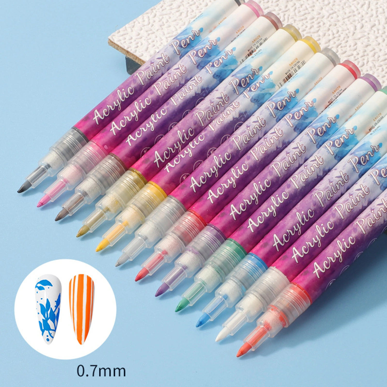 Nail Drawing Pen Safe Ingredients Vibrant Color Quick Dry Grip Comfortable Non-Irritating Lightweight DIY 3D Abstract Lines Nail Art Painting Pen Nail Supplies