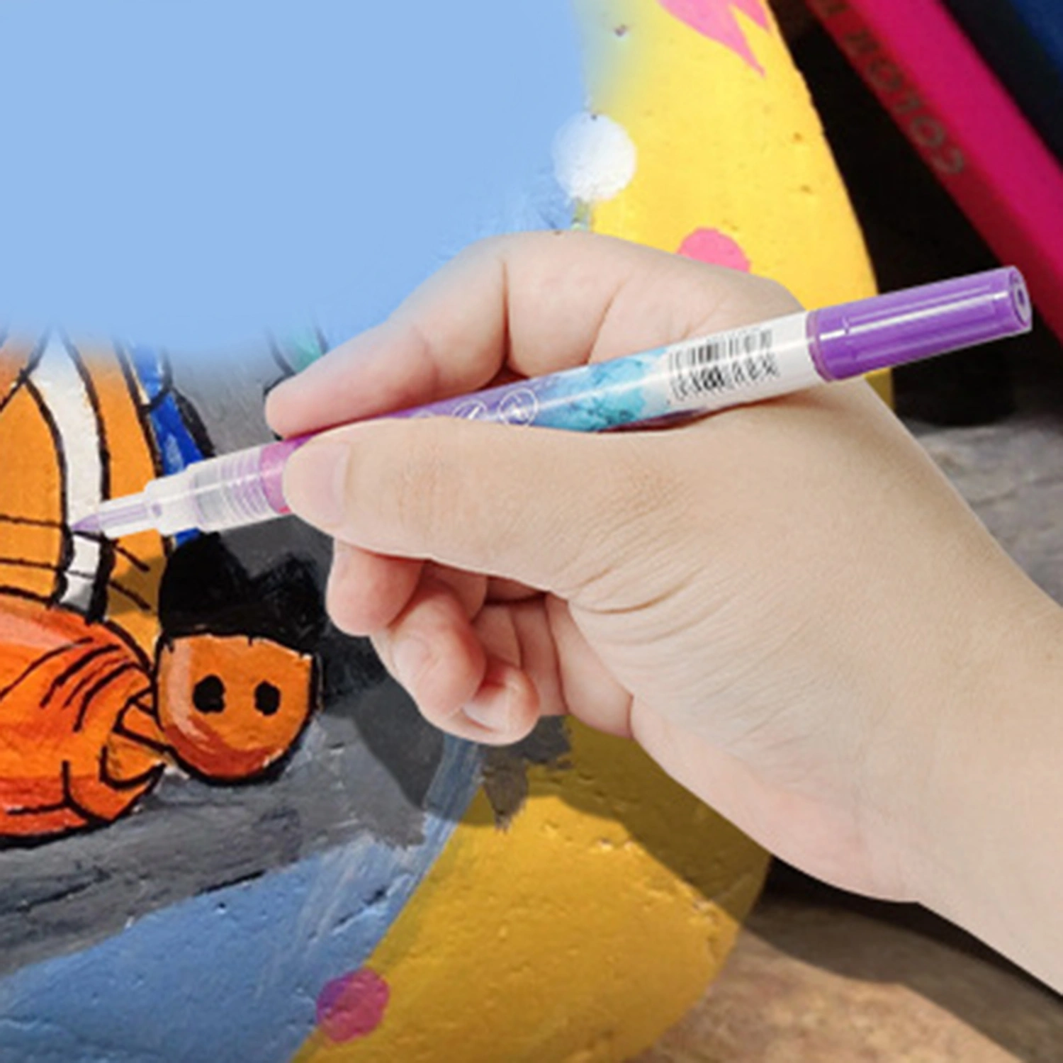 Nail Drawing Pen Safe Ingredients Vibrant Color Quick Dry Grip Comfortable Non-Irritating Lightweight DIY 3D Abstract Lines Nail Art Painting Pen Nail Supplies