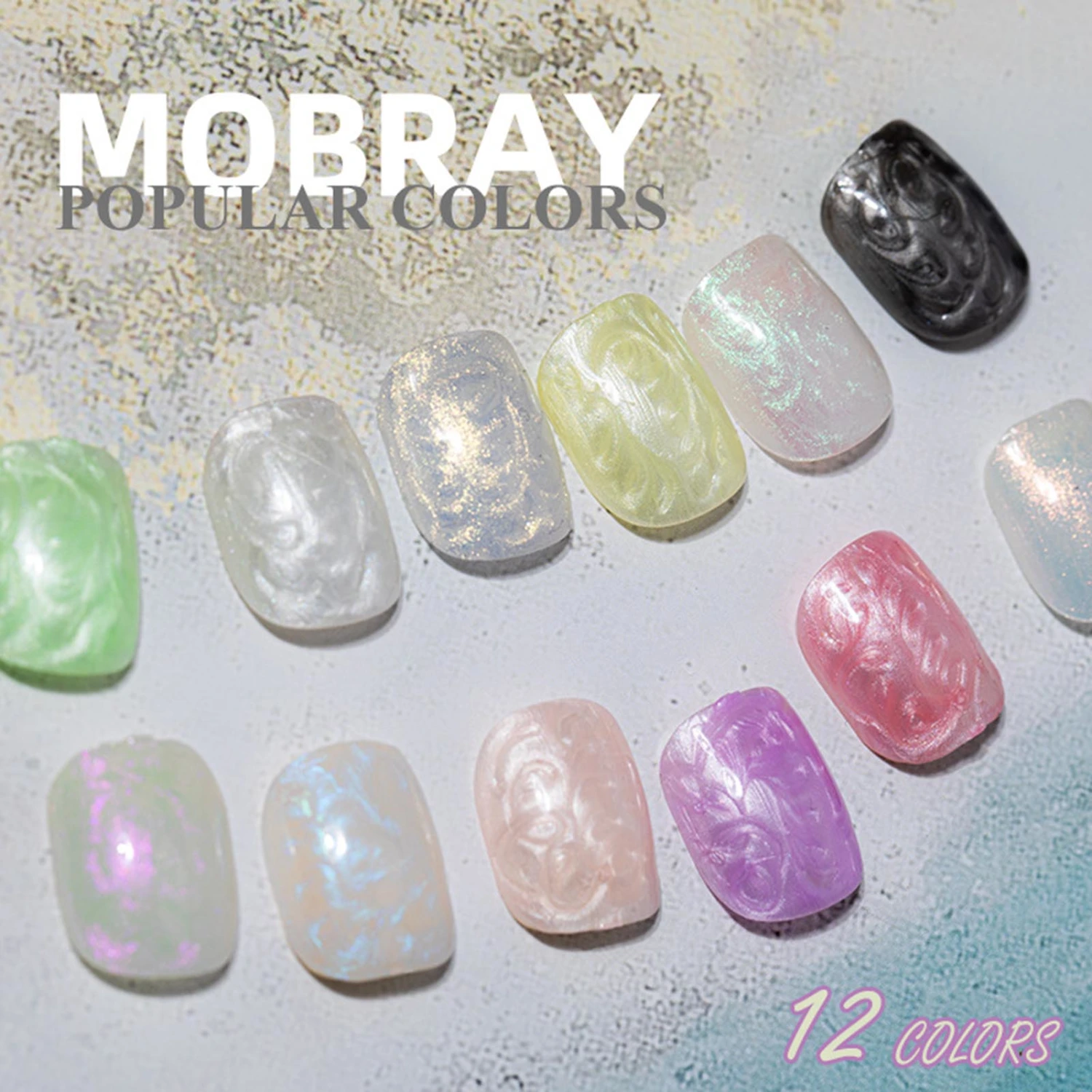 5g Nail Polish Non-Irritating Ingredient Stunning Visual Effect Fast Dry High Pigmented Easy to Apply Decorative Lightweight 3D Thread Shell Effect Gel Nail Polish Nail Supplies