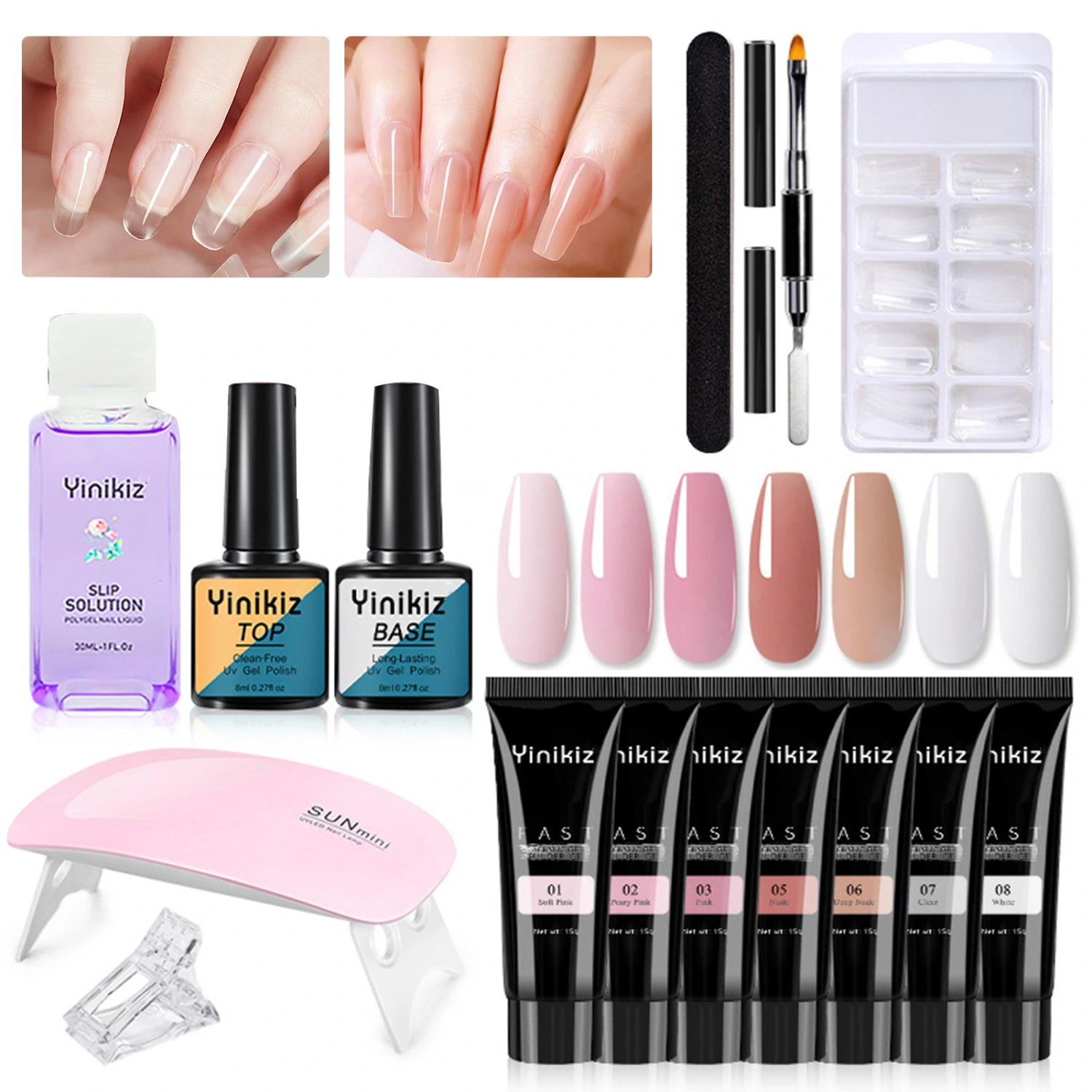 1Set Nail Lamp Safe Non-irritating Natural Nail Primer Glue Lamp Kit for Women 