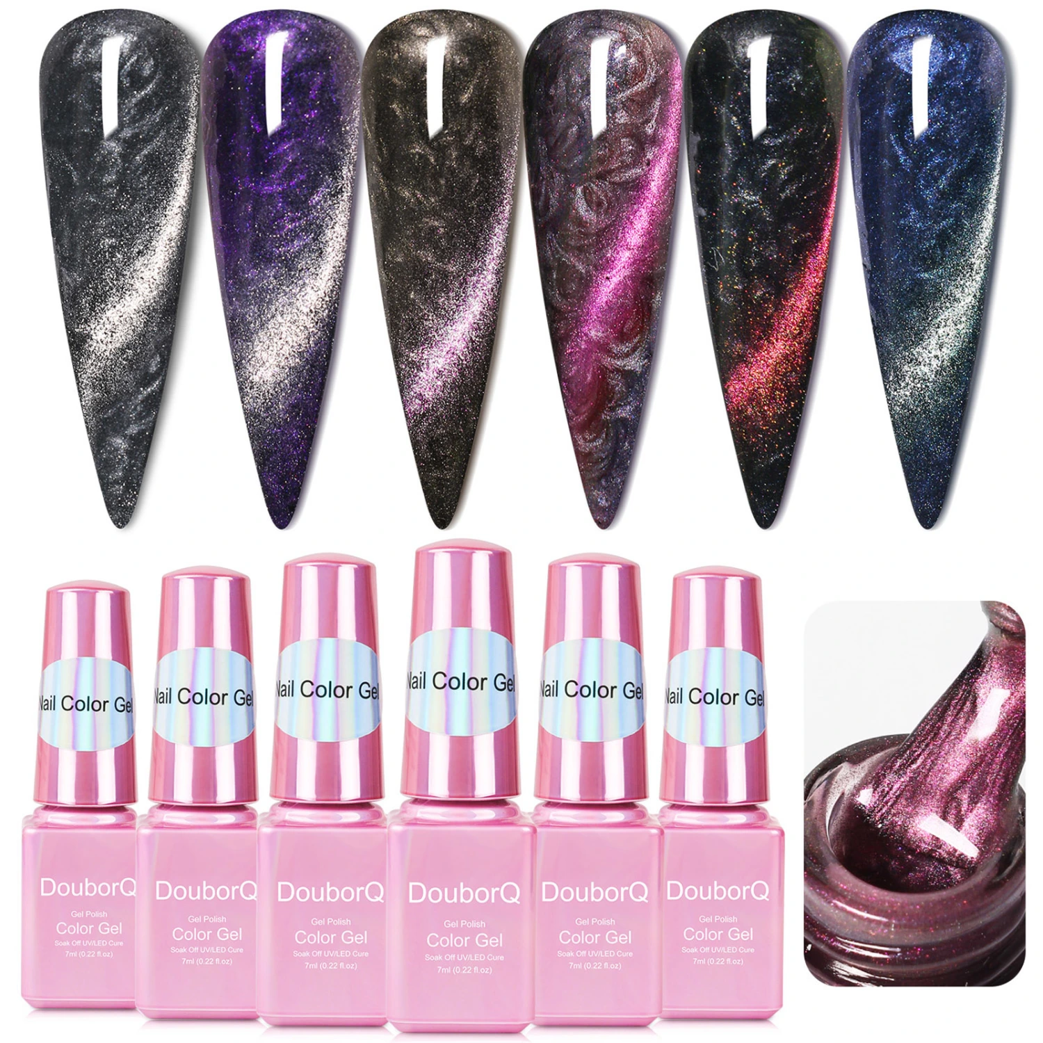 7ml Gel Nail Polish Good Gloss Fantastic Color Manicure Polish Gel Varnish Cat Eye Gel Nail Lacquer for Nail Salon 