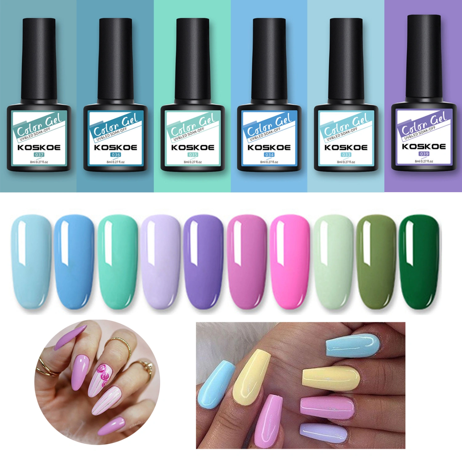 Nail Polish Glitter Beautiful Colorful Convenient Natural Decorative Lightweight Summer Color Soak Off UV Led Nail Gel for Gift
