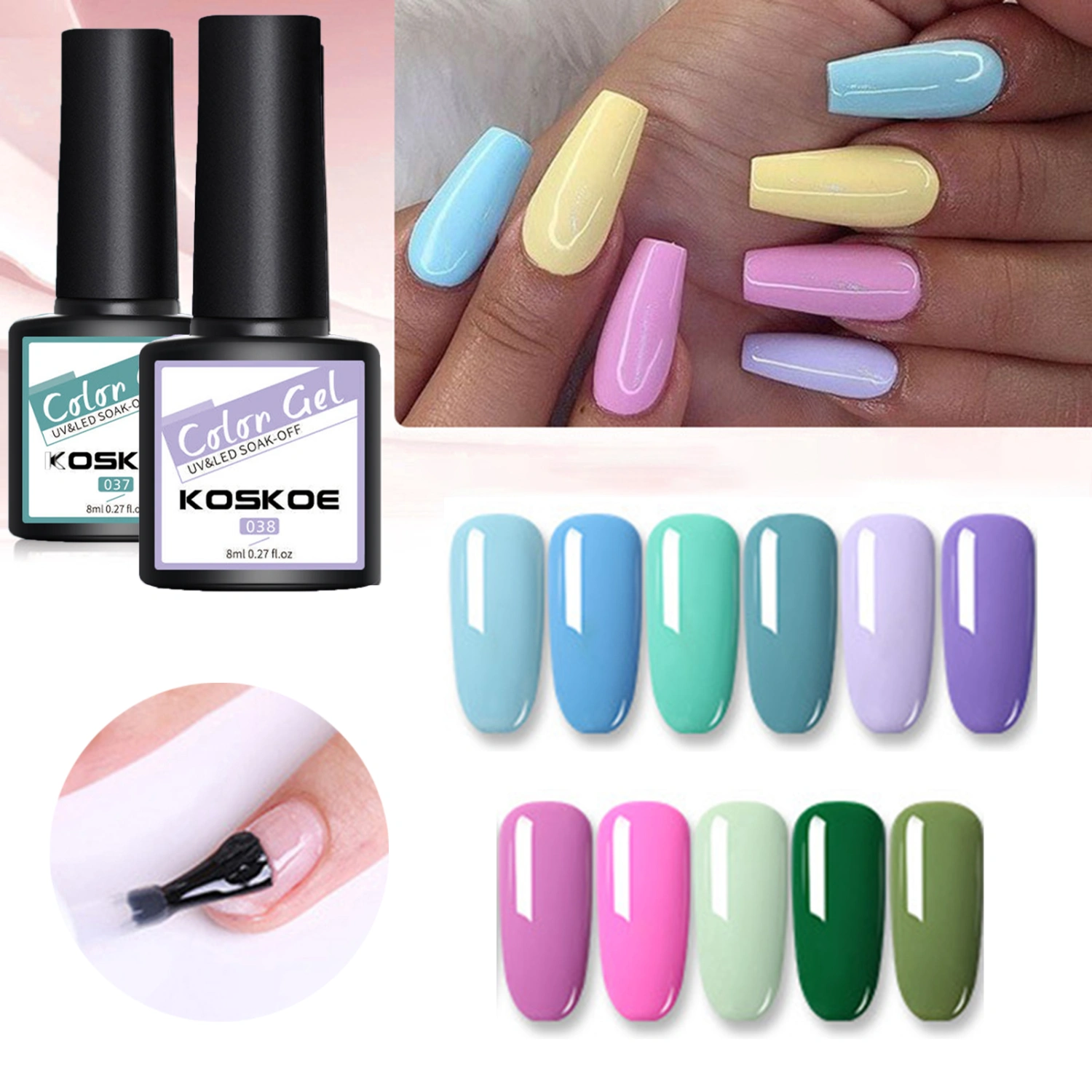 Nail Polish Glitter Beautiful Colorful Convenient Natural Decorative Lightweight Summer Color Soak Off UV Led Nail Gel for Gift