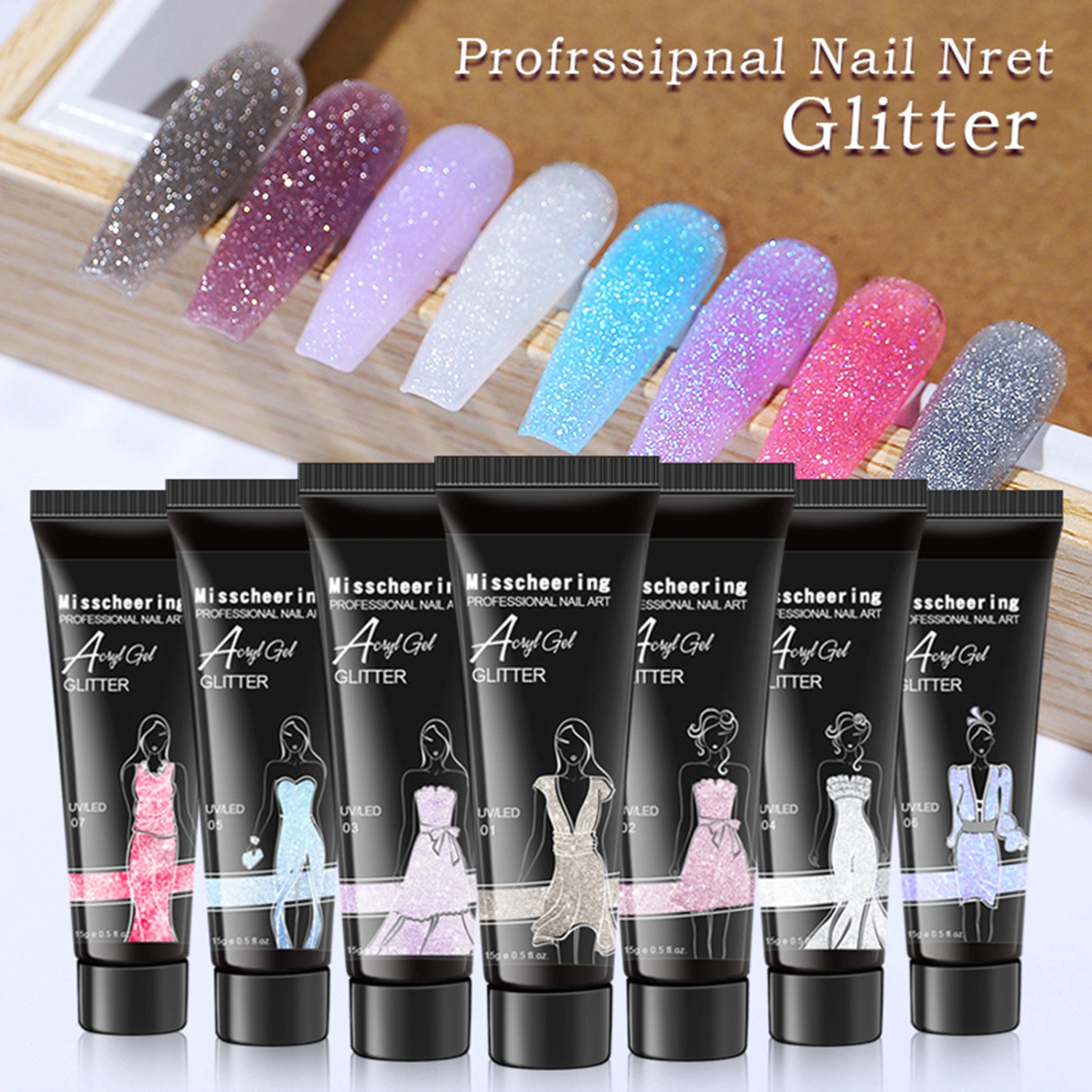 15ml Nail Liquid Gel Safe Ingredients Non-Irritation Glitter Finish Fast-Drying Wide Application High Efficiency Eco-friendly Semi-Permanent Liquid Nail Art Shiny Polish Gel Nail Supplies