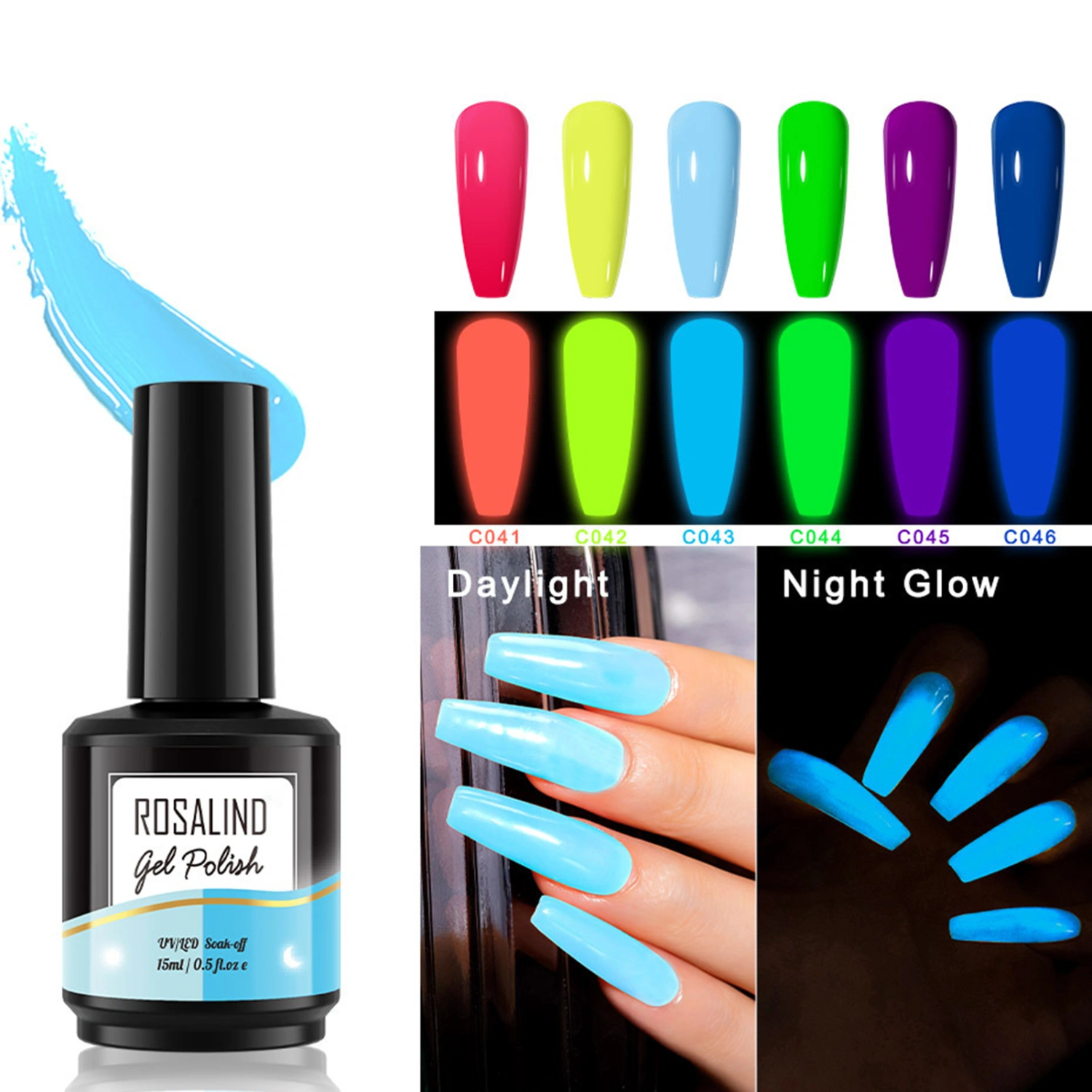 15ml Luminous Nail Polish Safe Ingredients High Saturation Dry Quickly Nail Polish Fluorescent Bright Color Nail Liquid Gel Nail Supplies