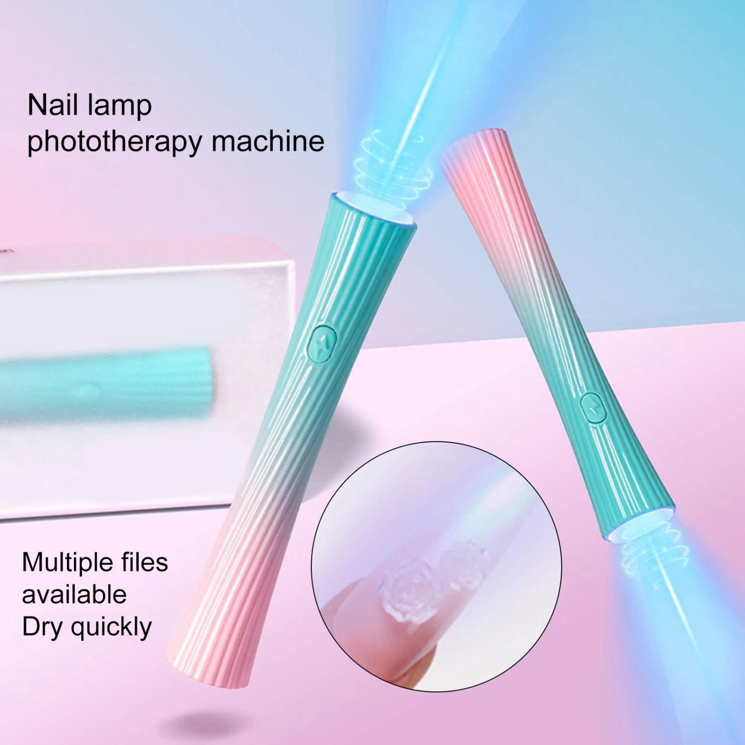 Handheld Nail Lamp Transparent Cover Quickly Drying USB Rechargeable Mini UV Nail Light for Beginners Professionals DIY at Home Nail Salon