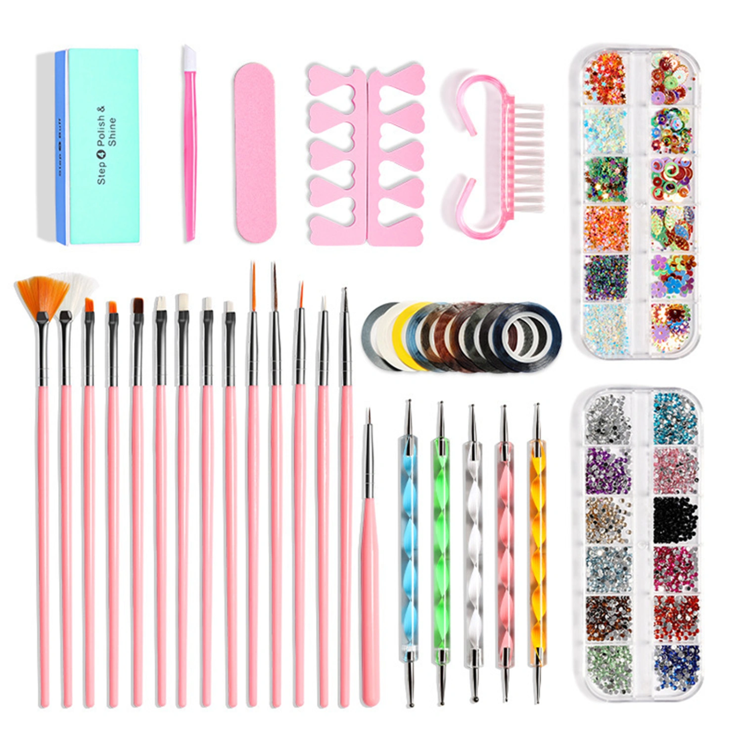 1 Set Nail Art Tool Exquisite Convenient Multifunctional 3D Nail Art Drill Pen Nail Rhinestones Kit Nail Supplies