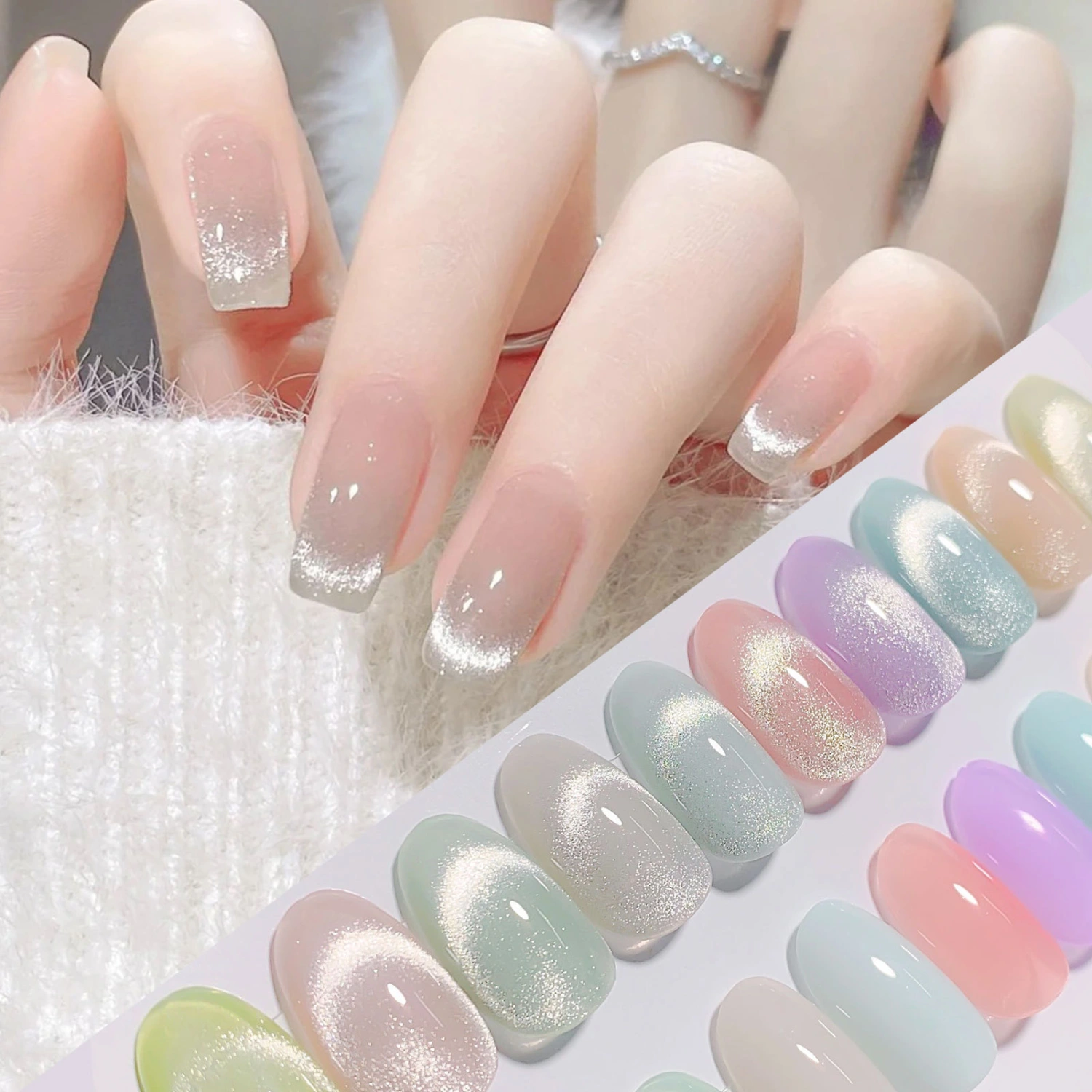 8g Nail Polish Long Lasting Quick Dry Shiny Gel Nail Art Varnish Manicure Nail Gel Cat Eyes Gel Polish UV Gel Nail Polish Salon Supplies