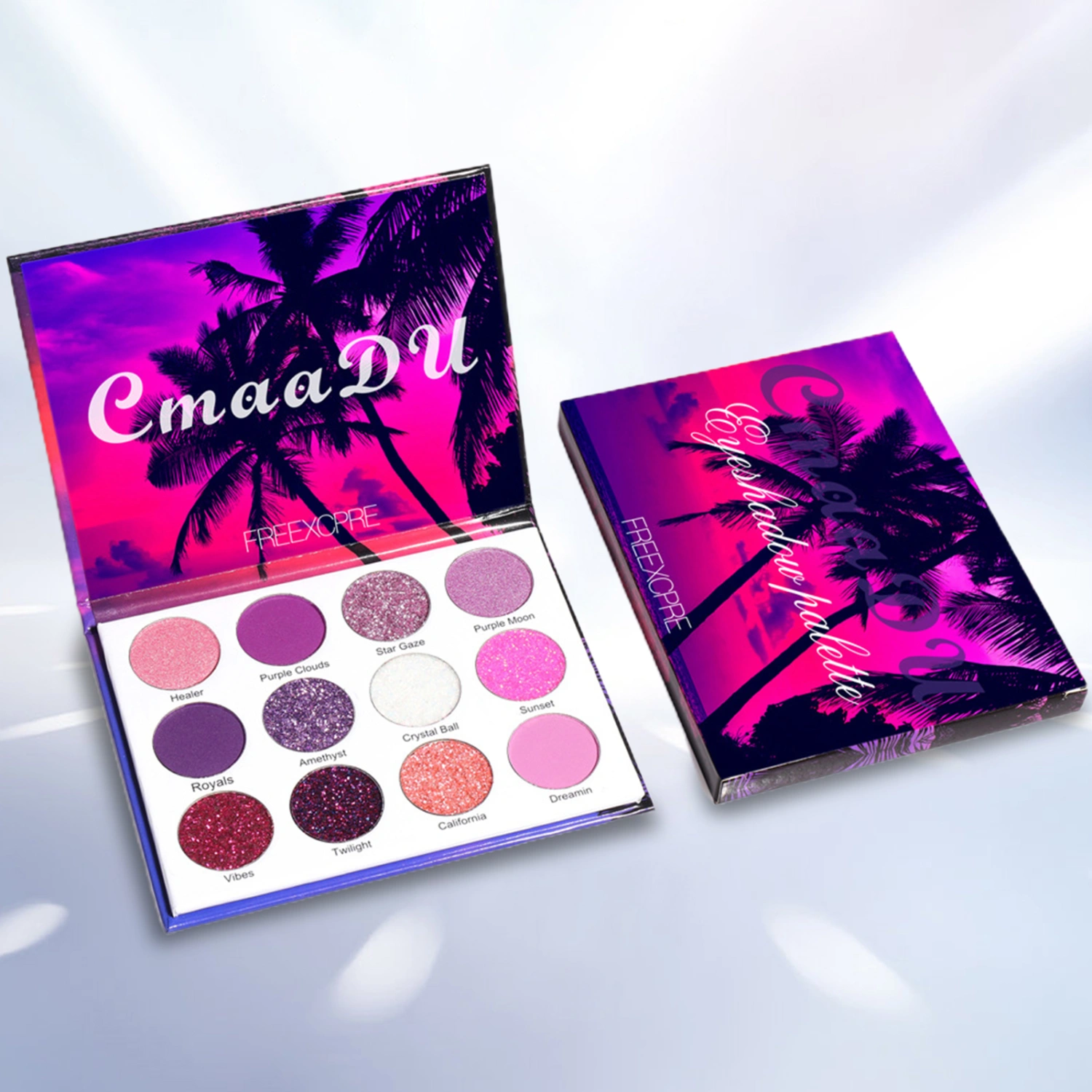 12 Colors Eyeshadow Palette Shiny Glitter Easy to Color Cosmetics Pearly Matte Eyeshadow Makeup Palette Women Fashion
