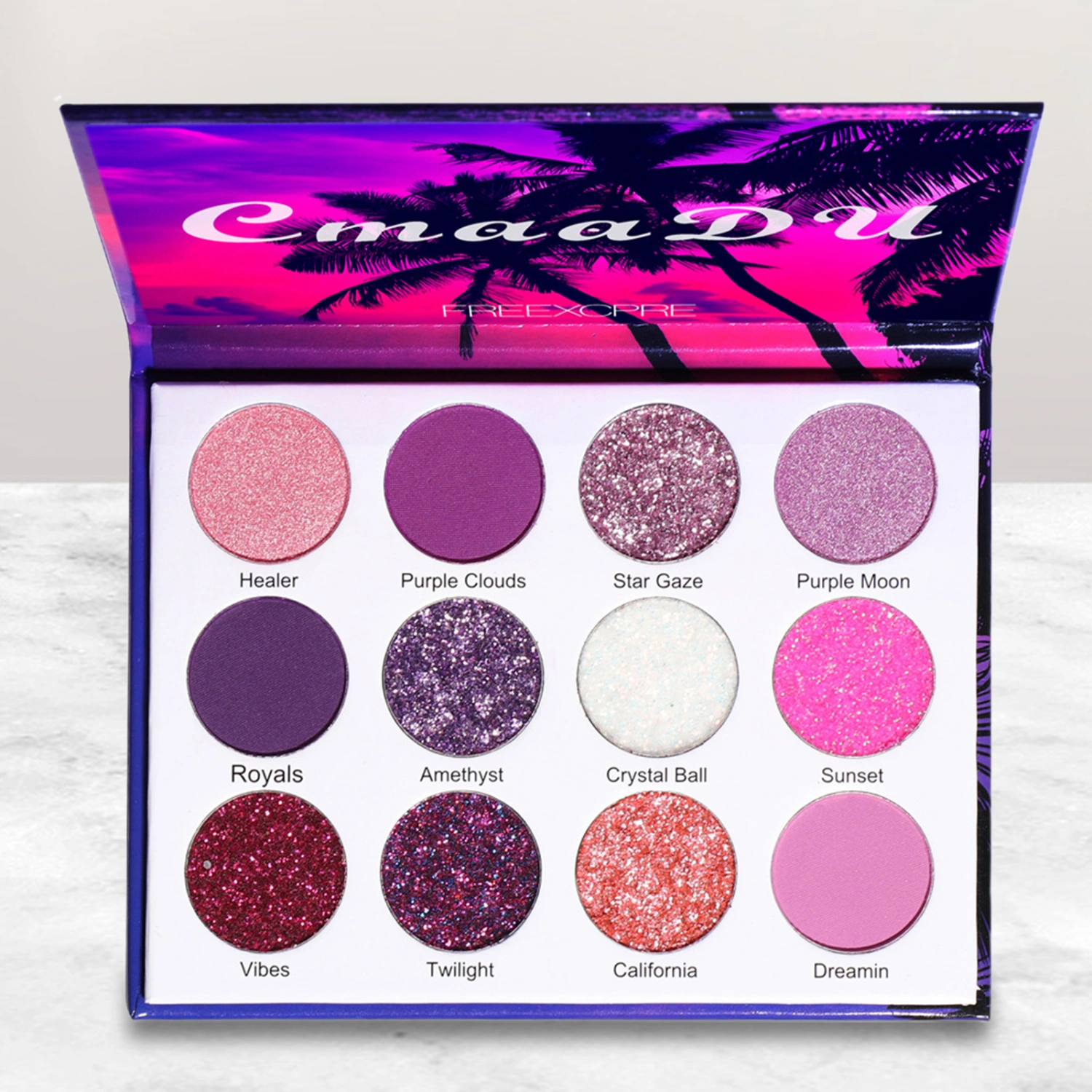 12 Colors Eyeshadow Palette Shiny Glitter Easy to Color Cosmetics Pearly Matte Eyeshadow Makeup Palette Women Fashion