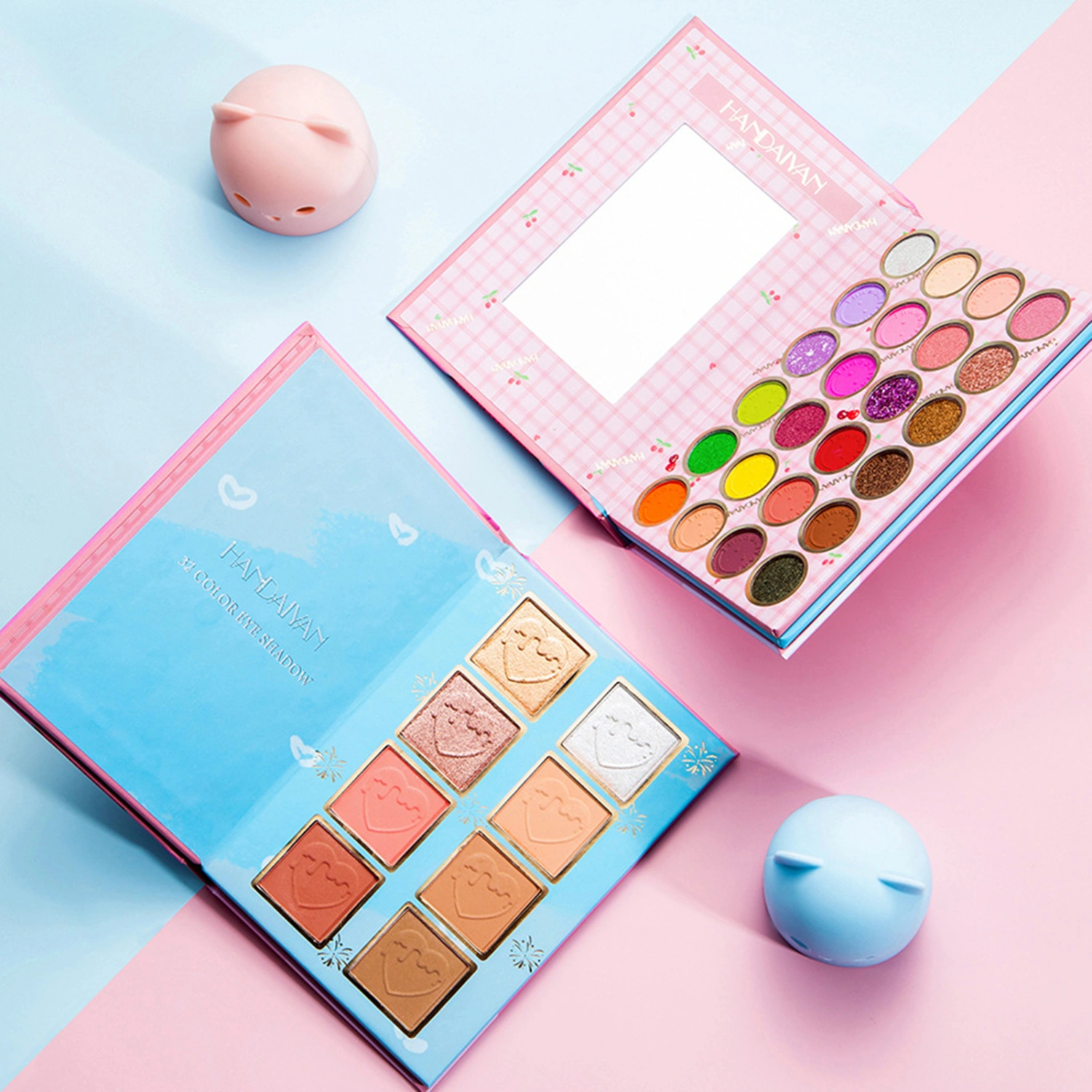 32 Colors Eyeshadow Palette Fine and Smooth Long Lasting Pearly Matte Glitter Eye Shadow Face Blusher Highlight Palette Makeup Set