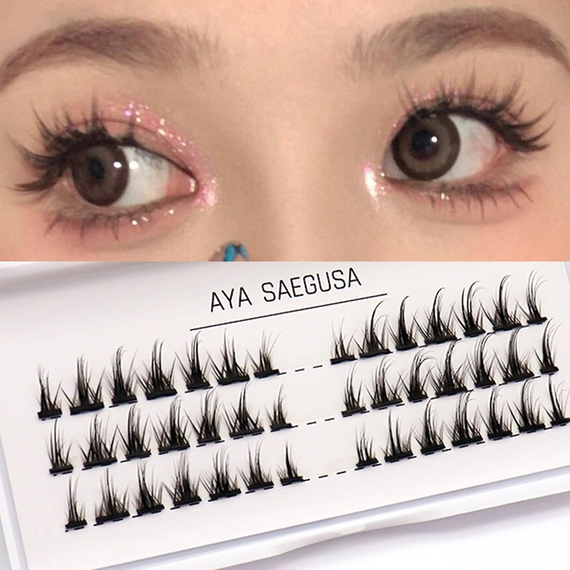 42 Clusters/Box False Eyelashes Natural Soft Fiber Little Devil Segmented False Fake Eyelashes for Beginner
