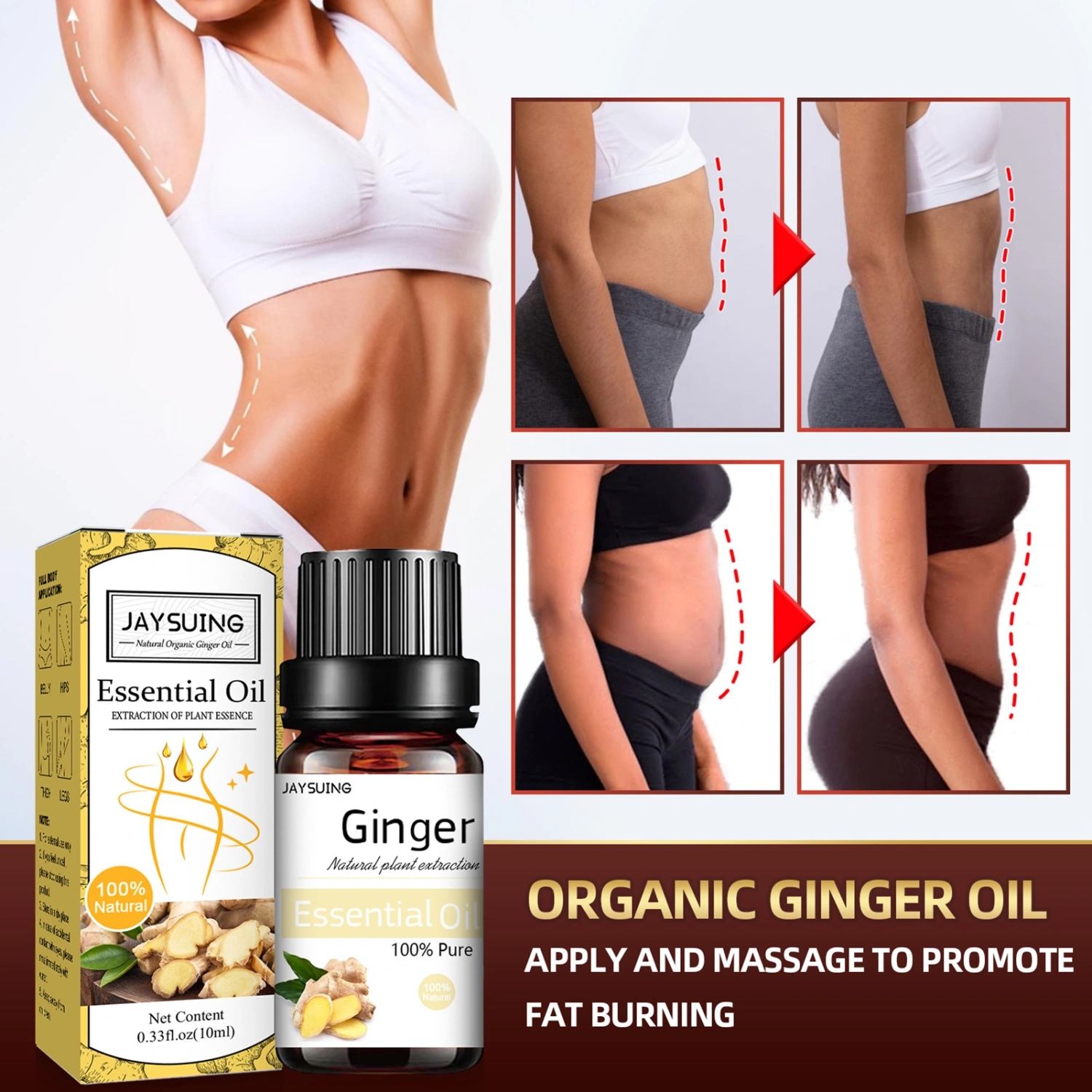 10ml Slimming Essential Oil Non-Irritating Reduce Weight Accelerate Metabolism Thin Leg Waist Fat Burning Pure Natural Oil for Female 