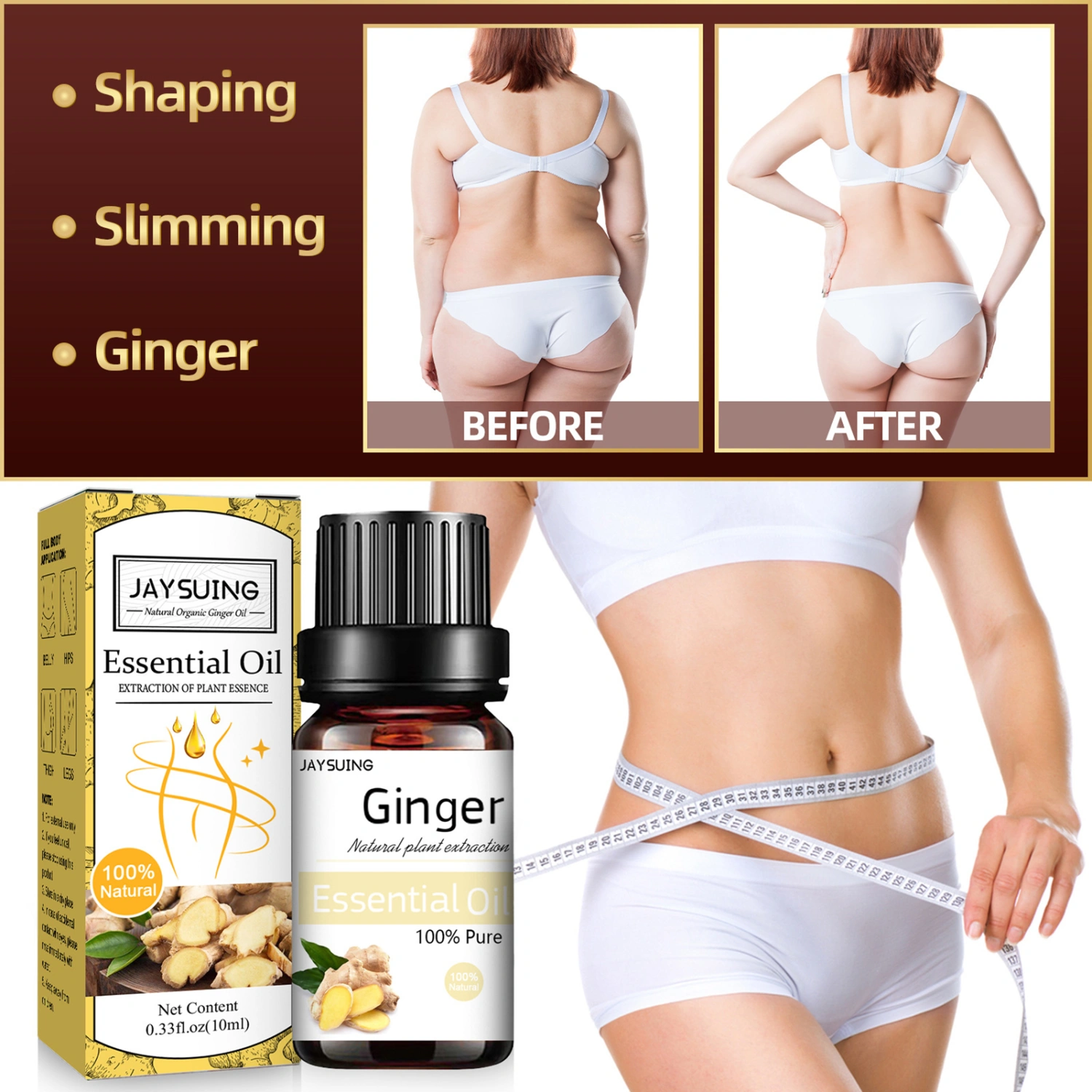 10ml Slimming Essential Oil Non-Irritating Reduce Weight Accelerate Metabolism Thin Leg Waist Fat Burning Pure Natural Oil for Female 