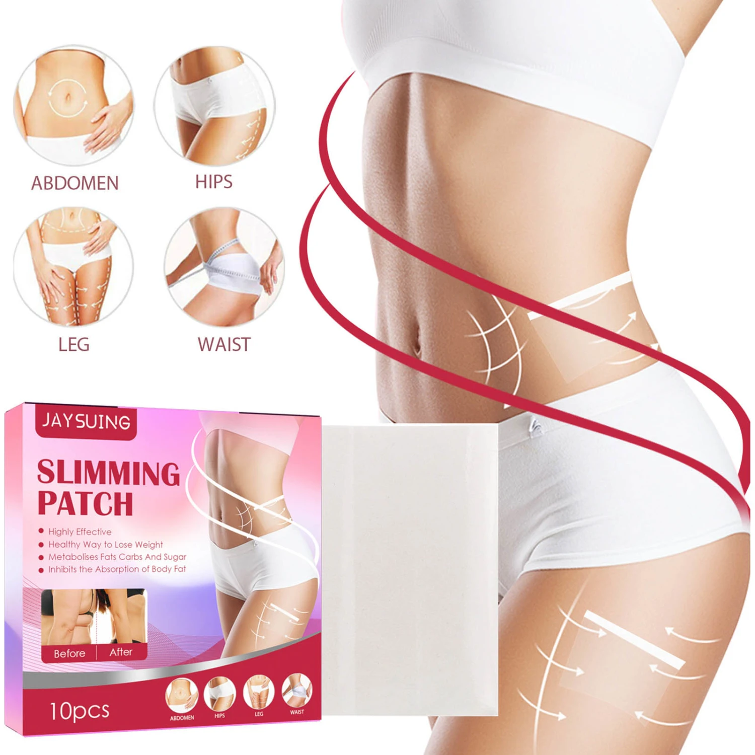 10Pcs Fat Sticker Non-Irritating Wear-resistant Lightweight Weight Loss Body Shaping Sticker Patch