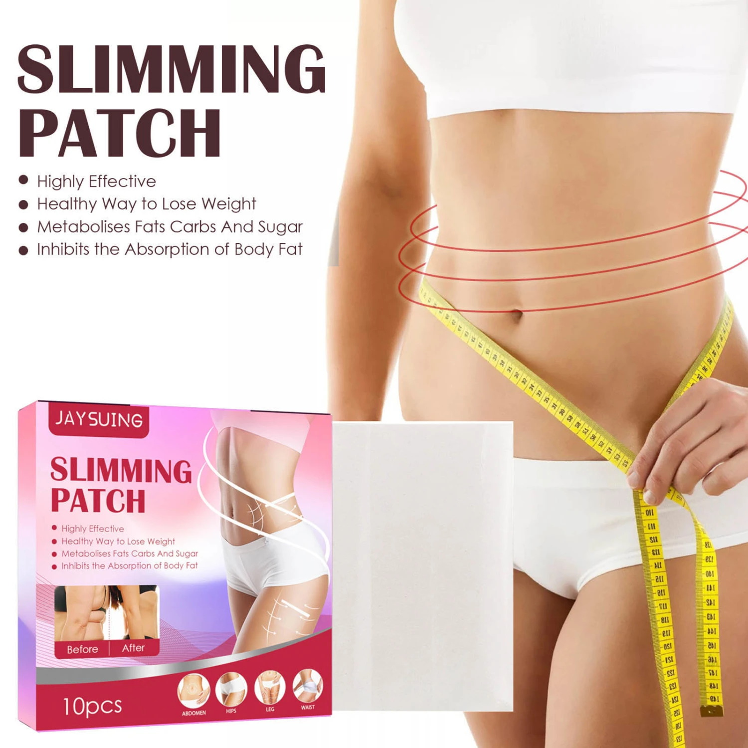 10Pcs Fat Sticker Non-Irritating Wear-resistant Lightweight Weight Loss Body Shaping Sticker Patch