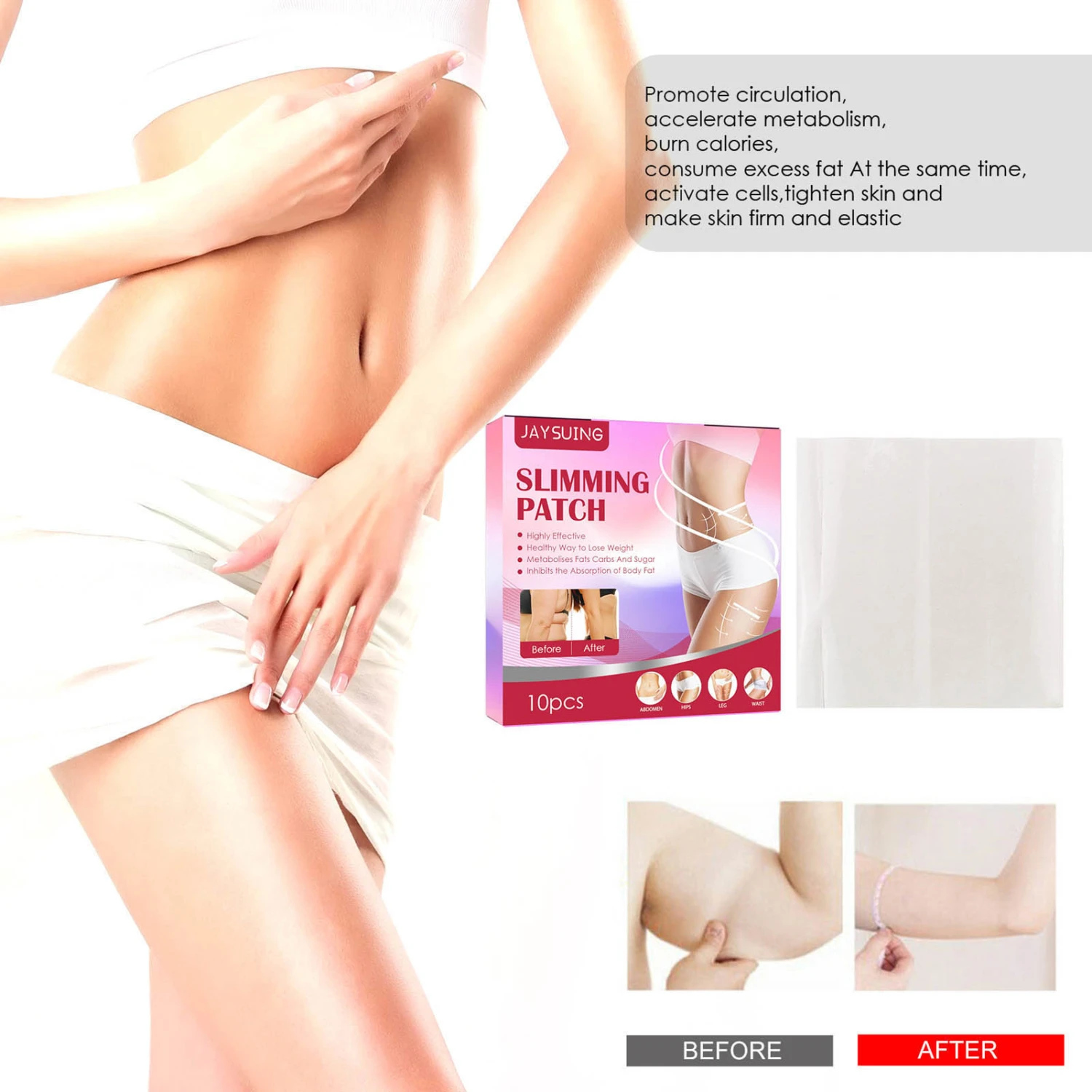 10Pcs Fat Sticker Non-Irritating Wear-resistant Lightweight Weight Loss Body Shaping Sticker Patch