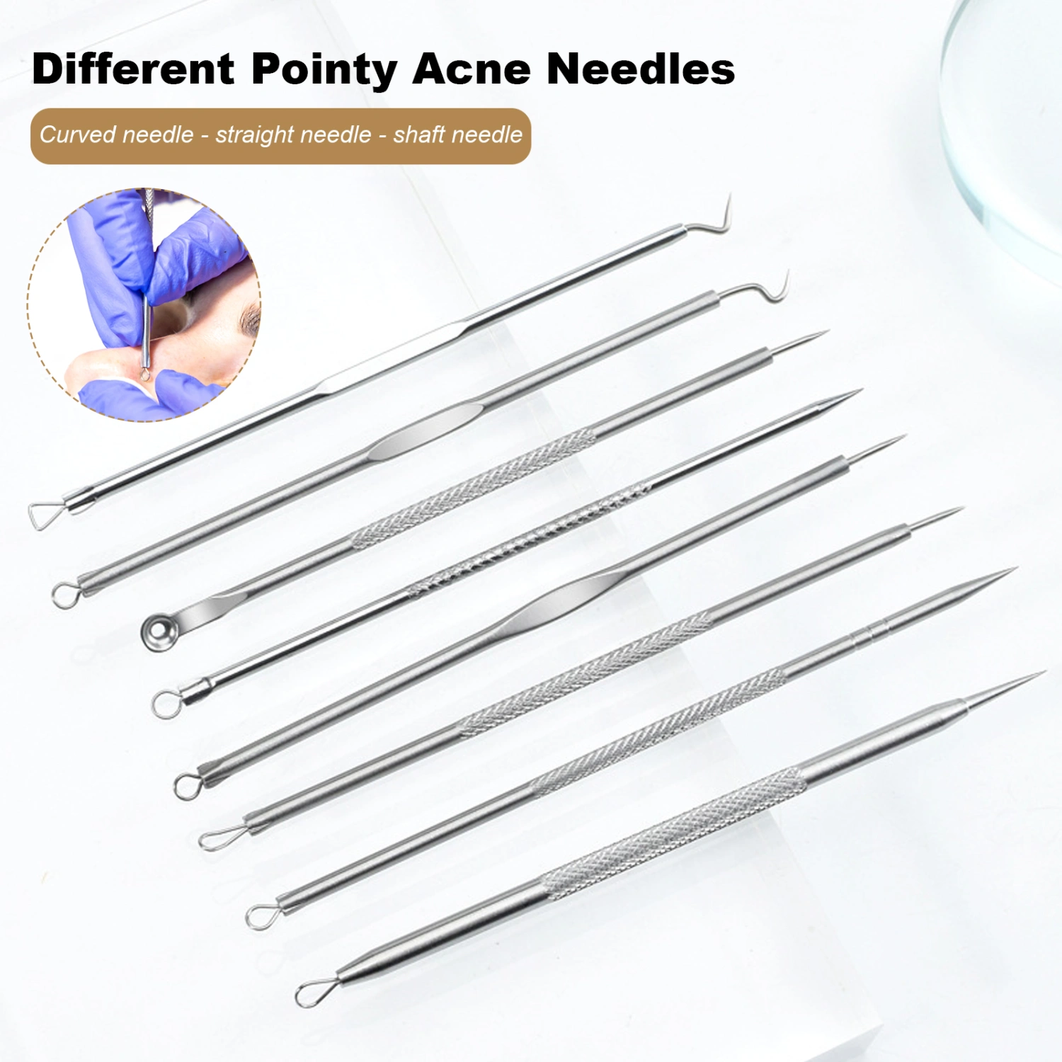 7Pcs Professional Pimple Popper Tool Kit Blackhead Remover Set for Acne Treatment And Skin Blemish Extraction