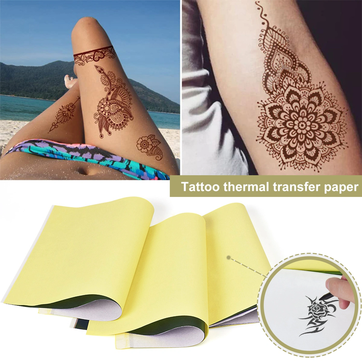 1 Pack Tattoo Transfer Paper A4 Size Multi-use Professional Body Art Tattooing Tool Thermal Copying Reusable Tattoo Stencil Paper Copy Paper Tattoo Accessories