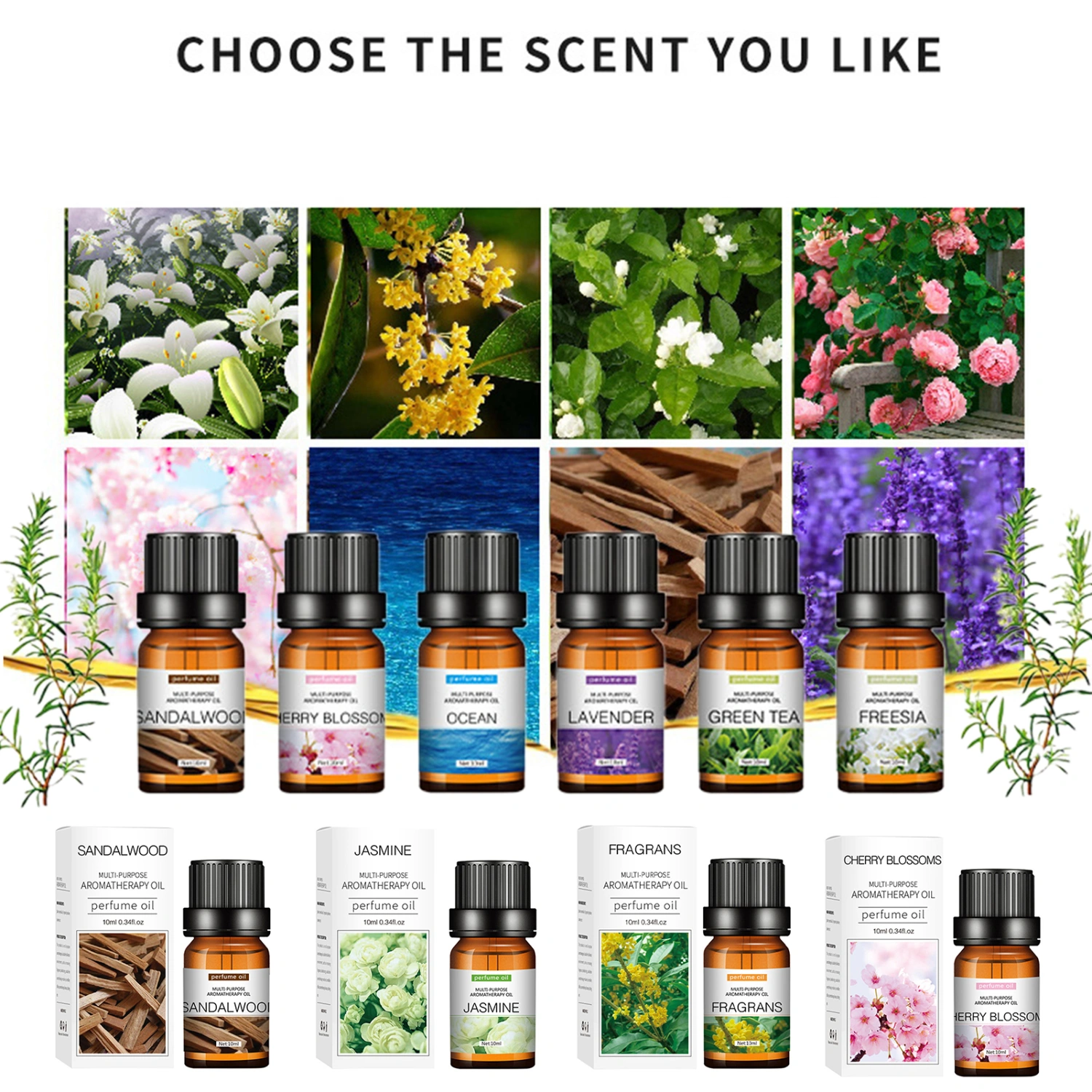 10ml Essential Oil Leakproof Soap Made Mild Water Soluble Rose Essential Fragrance for Bedroom