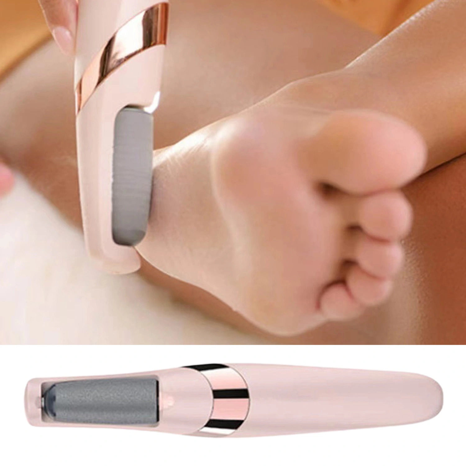 Foot Grinder Reusable LED with Light Portable Waterproof Rechargeable Pedicure Tool ABS Electric Cracked Heels File for Women