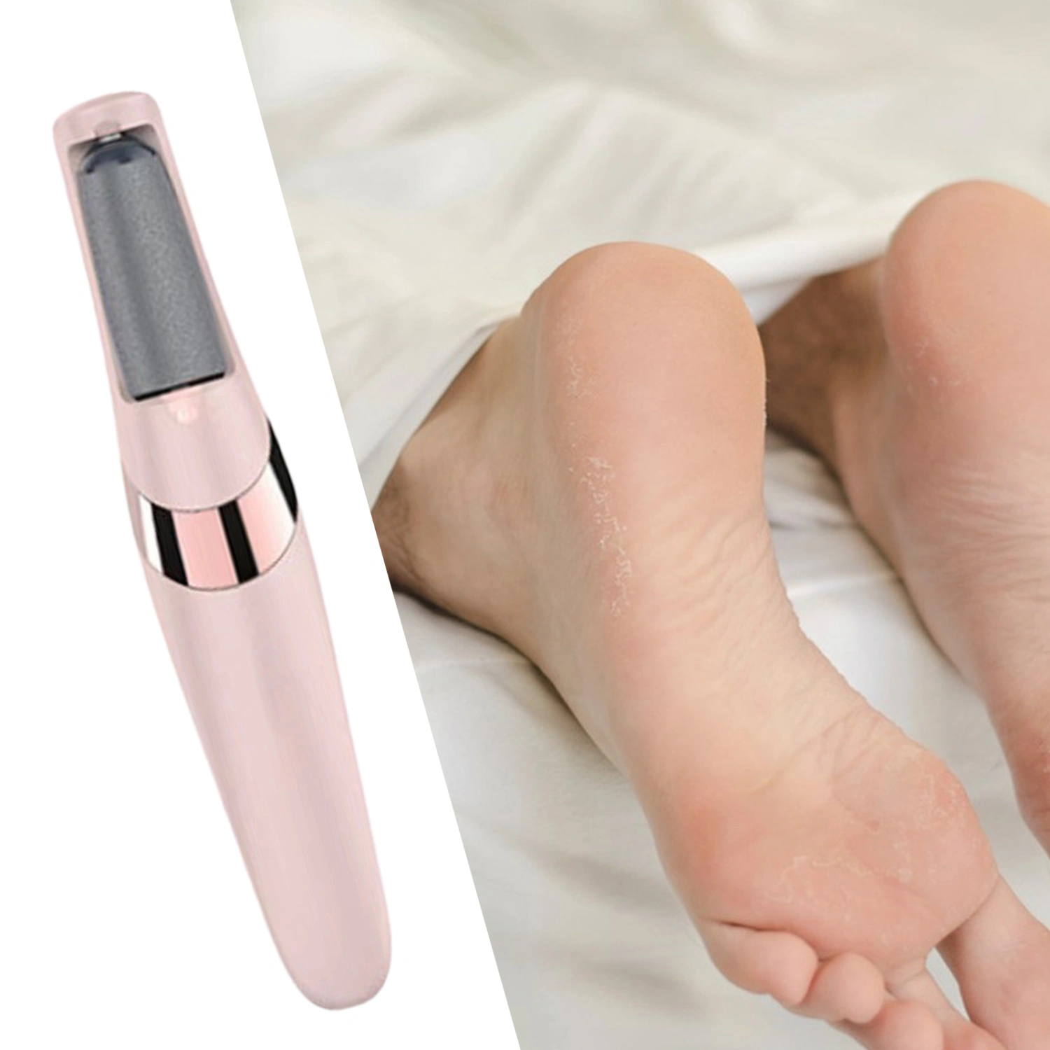 Foot Grinder Reusable LED with Light Portable Waterproof Rechargeable Pedicure Tool ABS Electric Cracked Heels File for Women