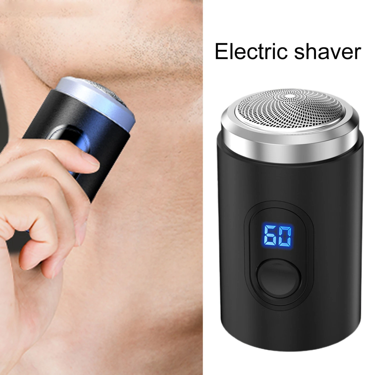 Travel Electric Shaver Pocket Size Quick Charging Low Noise Sharp Blade Digital Display Beard Shaving Battery Powered Men Mini Electric Shaver Razor