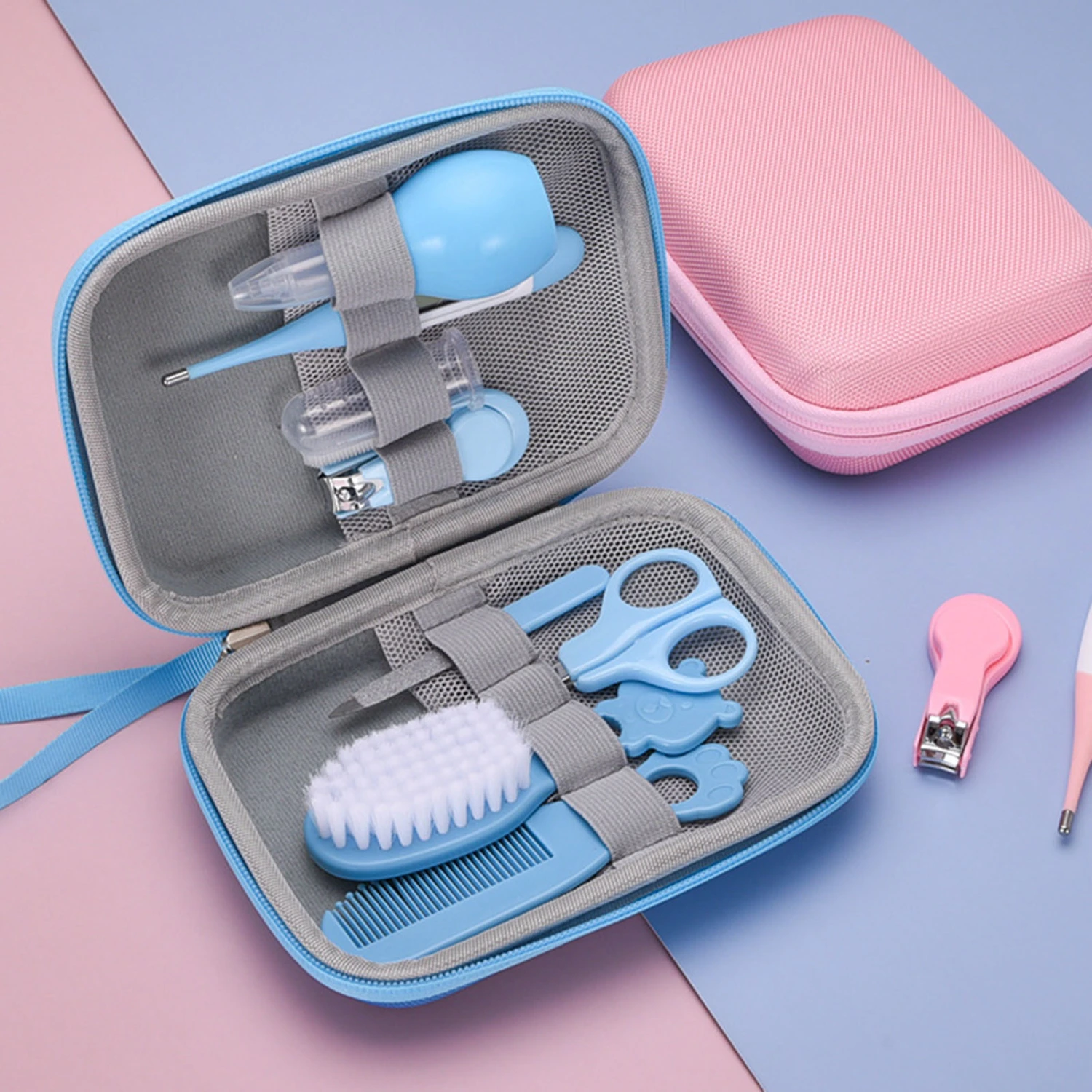 8Pcs/Set Nail Trimmer Kit Nail Chip Storage Bin Harmless Anti-slip Handle Multi-functional Safe Use Baby Grooming Set Household Supply