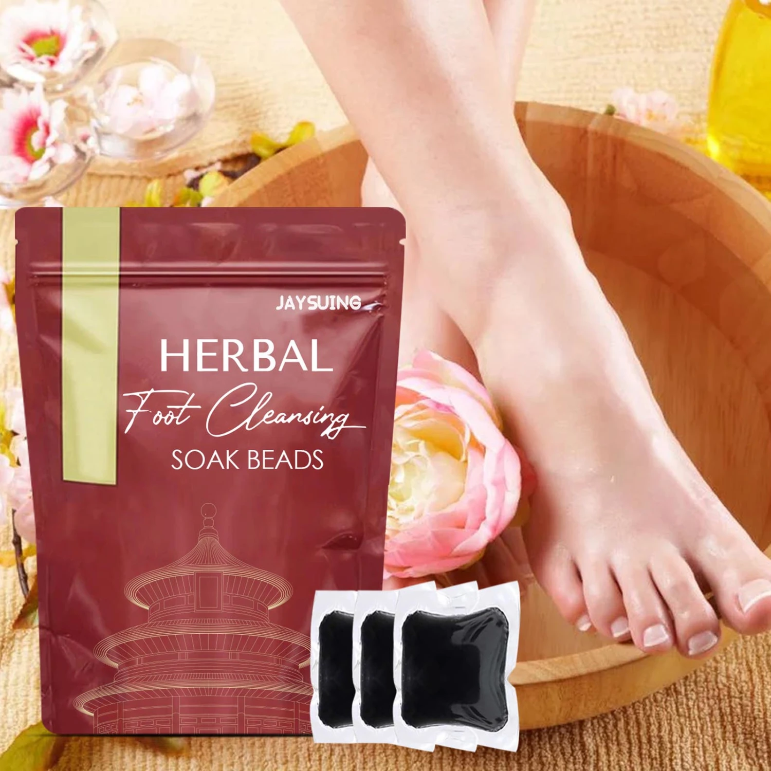 10Pcs/Set Foot Bath Pack Quick Effect Improve Metabolism Natural Extract Herb Bathing Body Care Relax Feet Patch for Adult