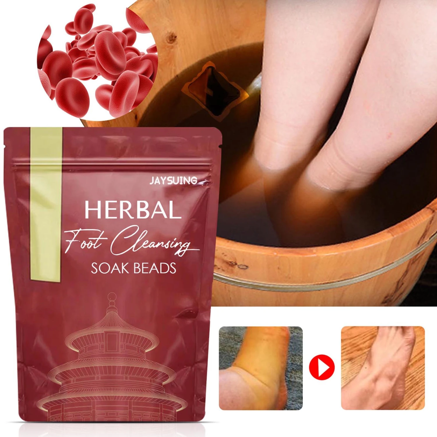 10Pcs/Set Foot Bath Pack Quick Effect Improve Metabolism Natural Extract Herb Bathing Body Care Relax Feet Patch for Adult