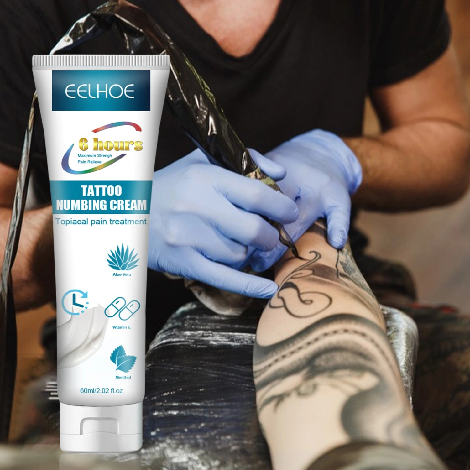 60ml Tattoo Numbing Cream Effective Simple Operation Painless Temporary Tattoo Removal Numbing Cream for Professional Use 